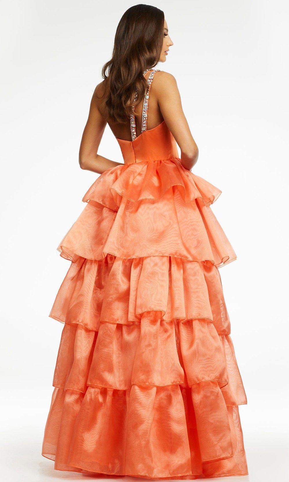 Ashley Lauren - 11159 Jeweled Strap Tiered Gown Prom Dresses