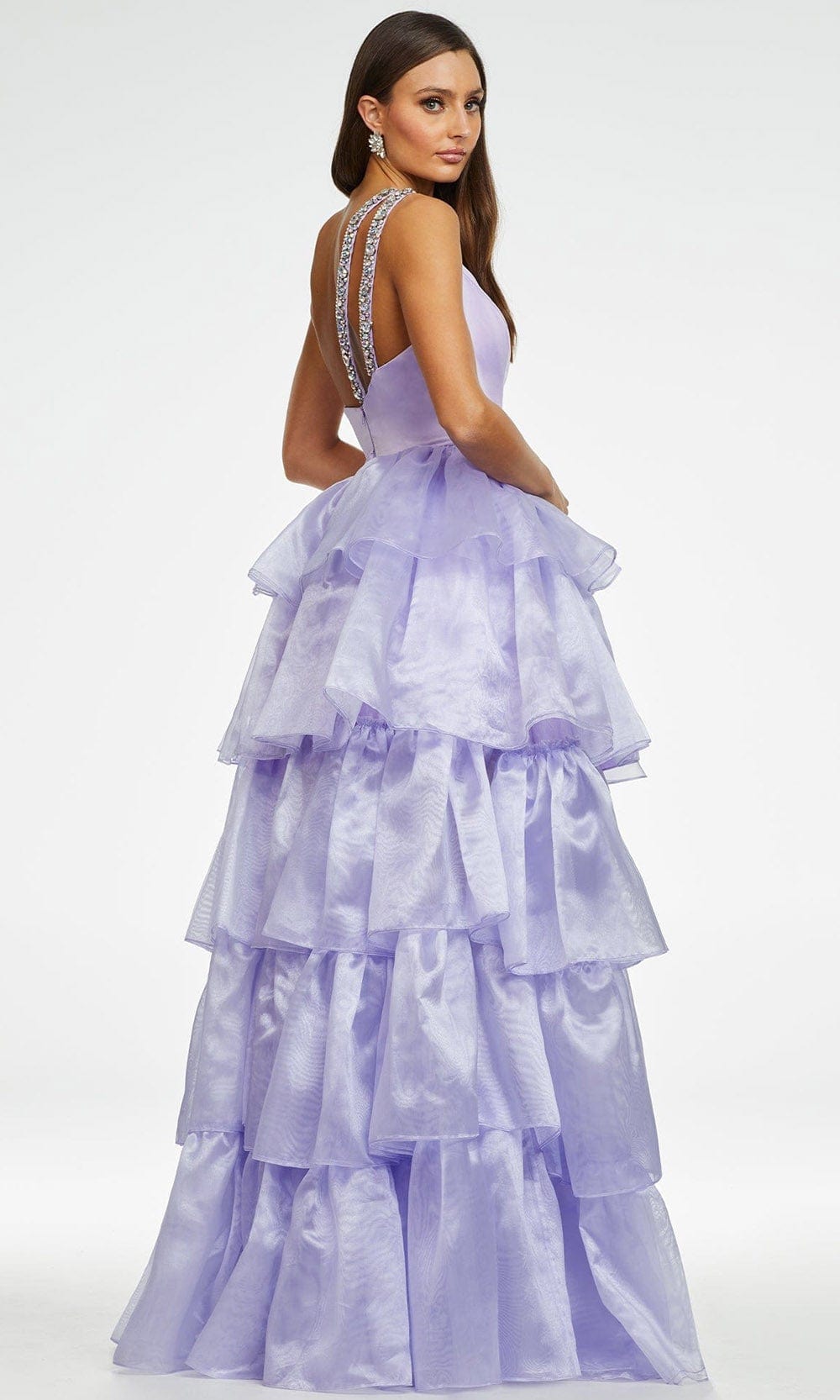 Ashley Lauren - 11159 Jeweled Strap Tiered Gown Prom Dresses