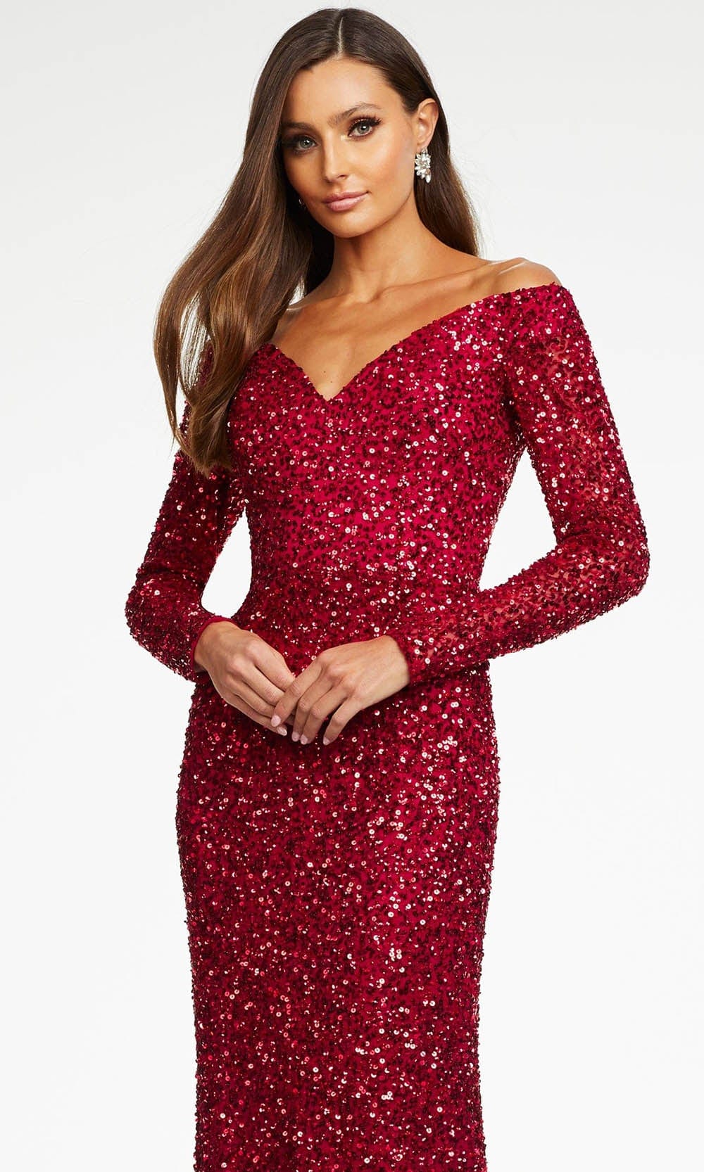 Ashley Lauren - 11176 Long Sleeve Sequin Gown Prom Dresses