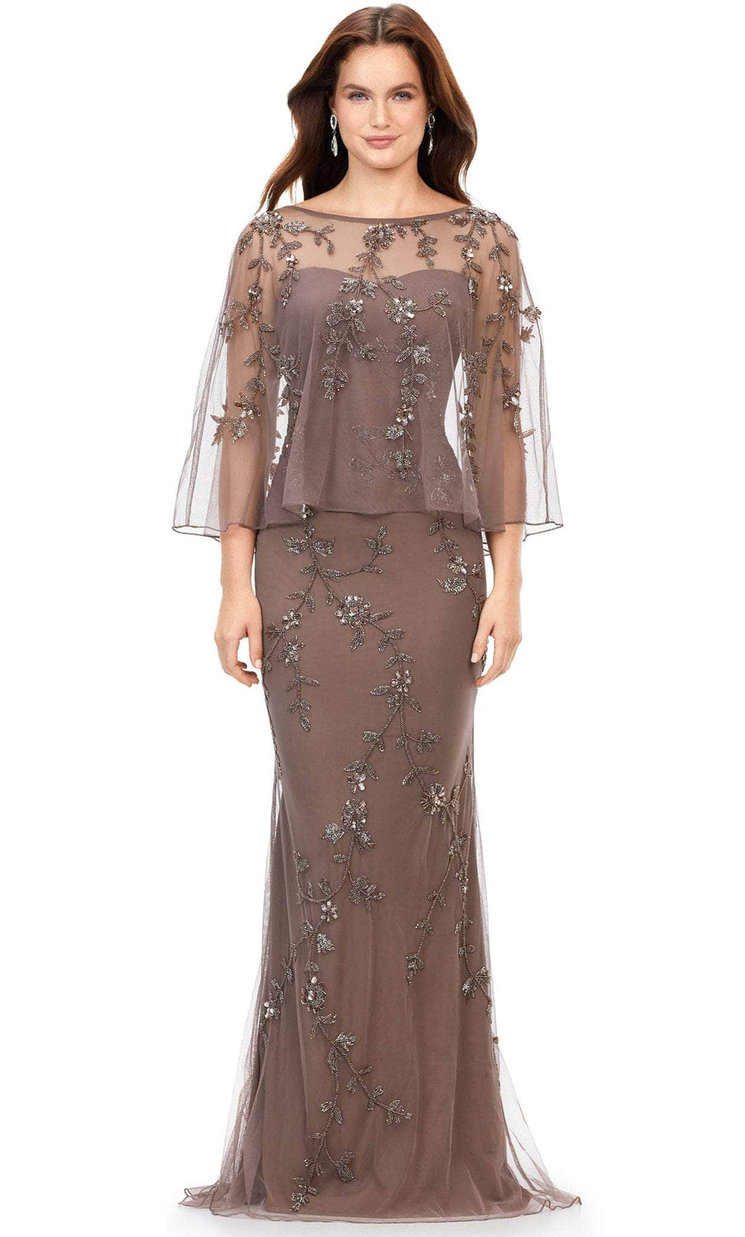 Ashley Lauren 11211 - Strapless With Overlay Evening Dress Special Occasion Dress 0 / Dark Taupe