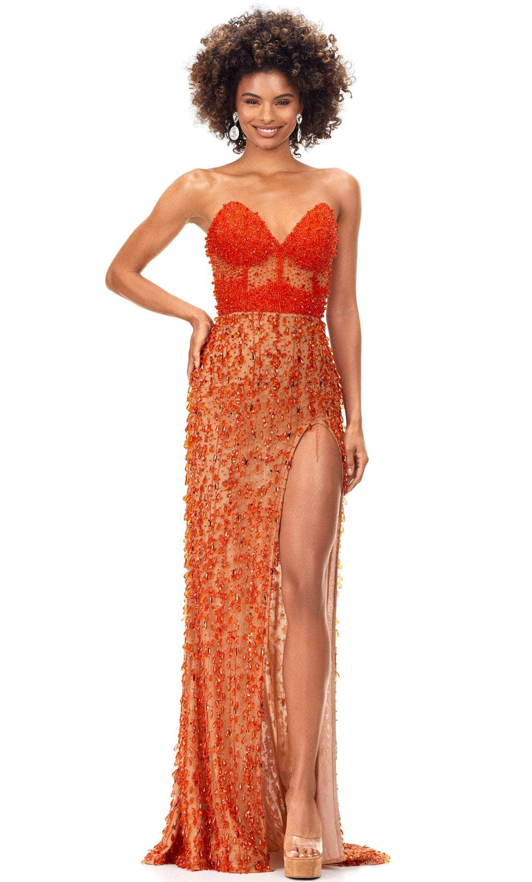 Ashley Lauren 11275 - Sweetheart Embellished Slit Long Gown Special Occasion Dress