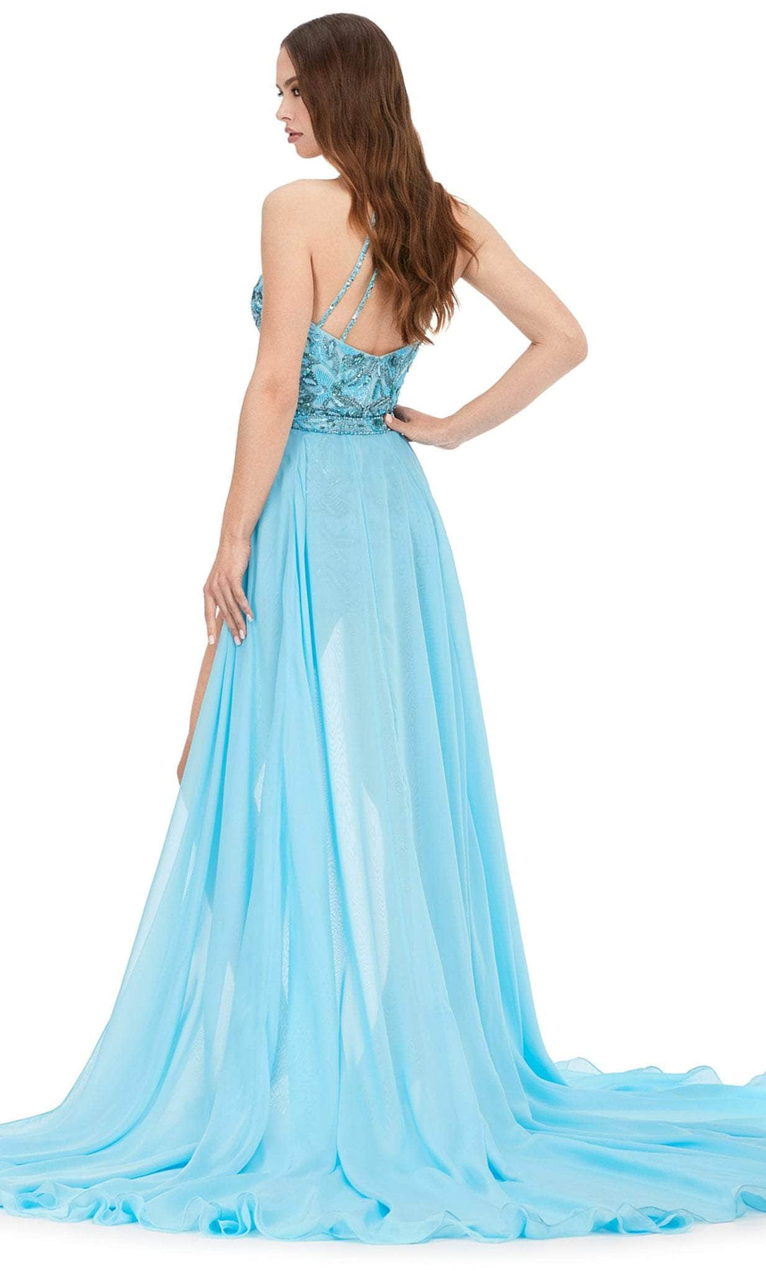 ashley lauren 11386 - sequined romper dress