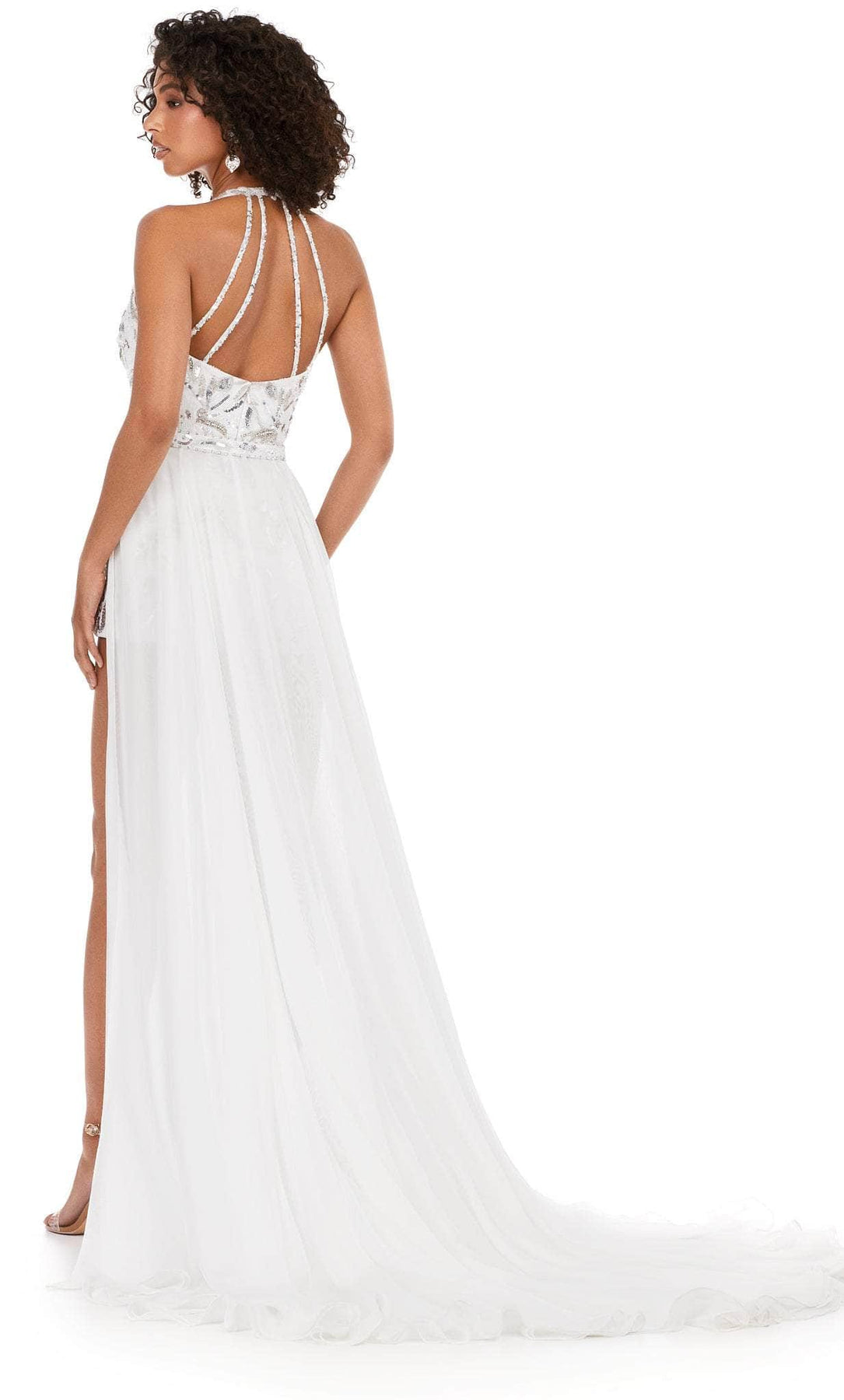 ashley lauren 11386 - sequined romper dress