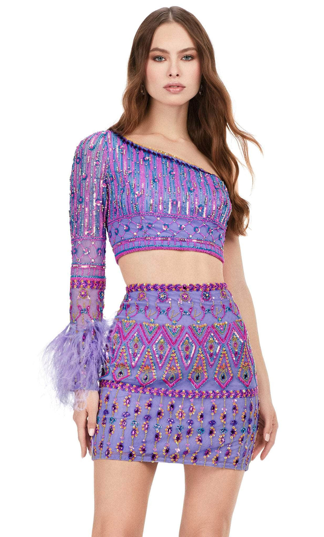 ashley lauren 4597 - two piece short dress