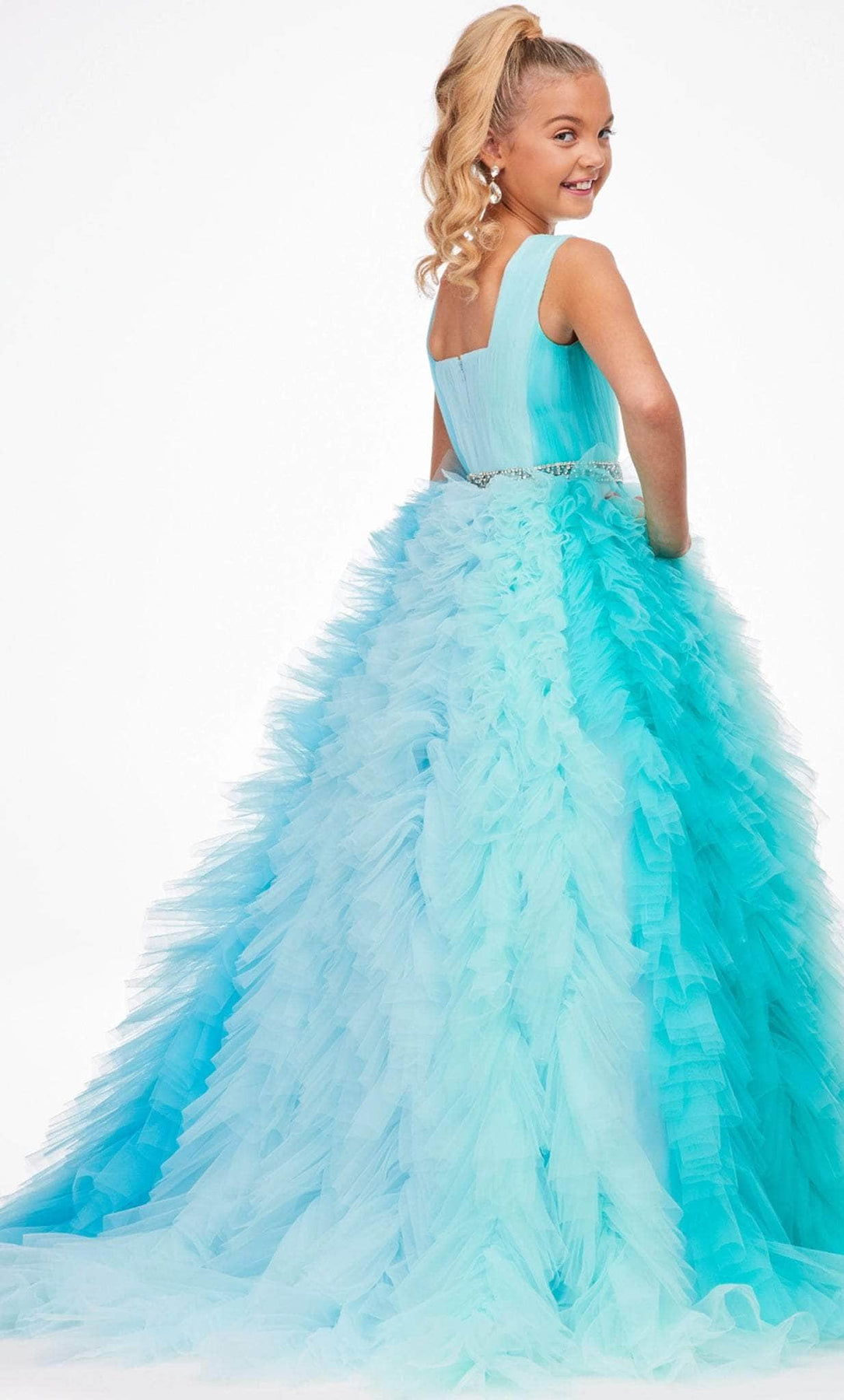 Ashley Lauren 8137 - Square Neck Ruffled Tricolored Dress Special Occasion Dress