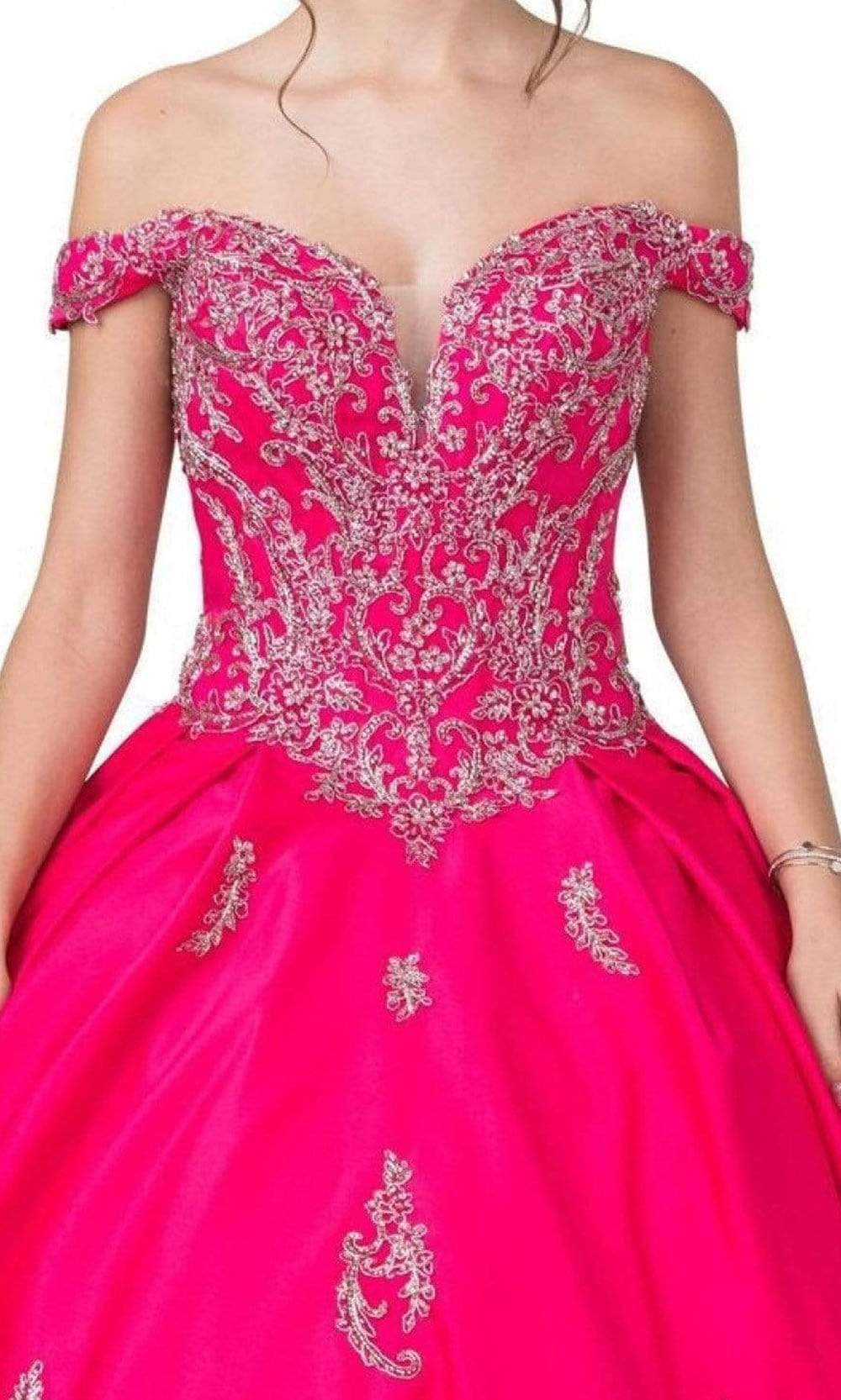 Aspeed Design - L2363 Off Shoulder Appliqued Ball Gown Quinceanera Dresses