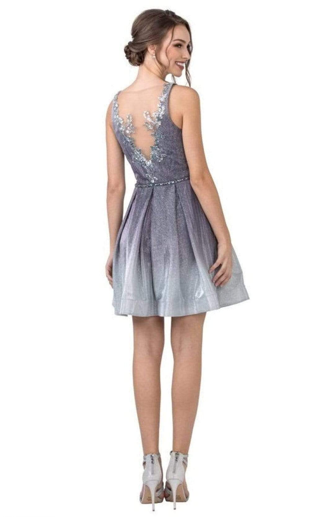 Aspeed Design - S2290 Ombre Glittered Short Dress Homecoming Dresses