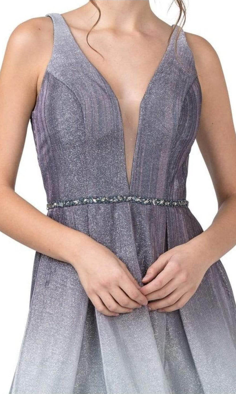 Aspeed Design - S2290 Ombre Glittered Short Dress Homecoming Dresses