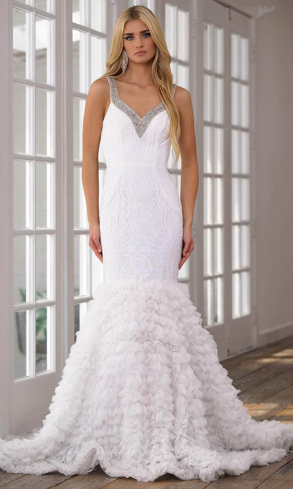 Ava Presley 28596 - Sleeveless Rhinestone Embellished Dress Special Occasion Dresse 00 /  Ivory