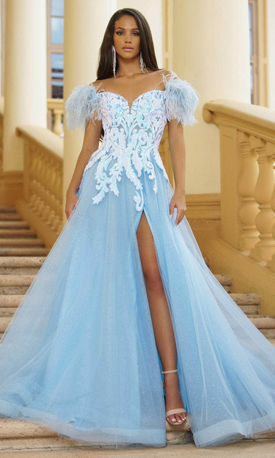 Ava Presley 39213 - Sequin A-Line Prom Dress Special Occasion Dresse 00 /  Iridescent Light Blue