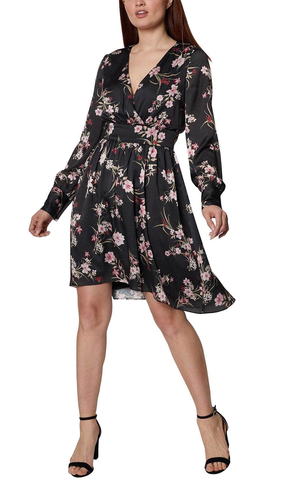 BCBG Generation GU07D16 - Floral Long Sleeve Casual Dress BCBG Generation GU07D16 - Floral Long Sleeve Casual Dress