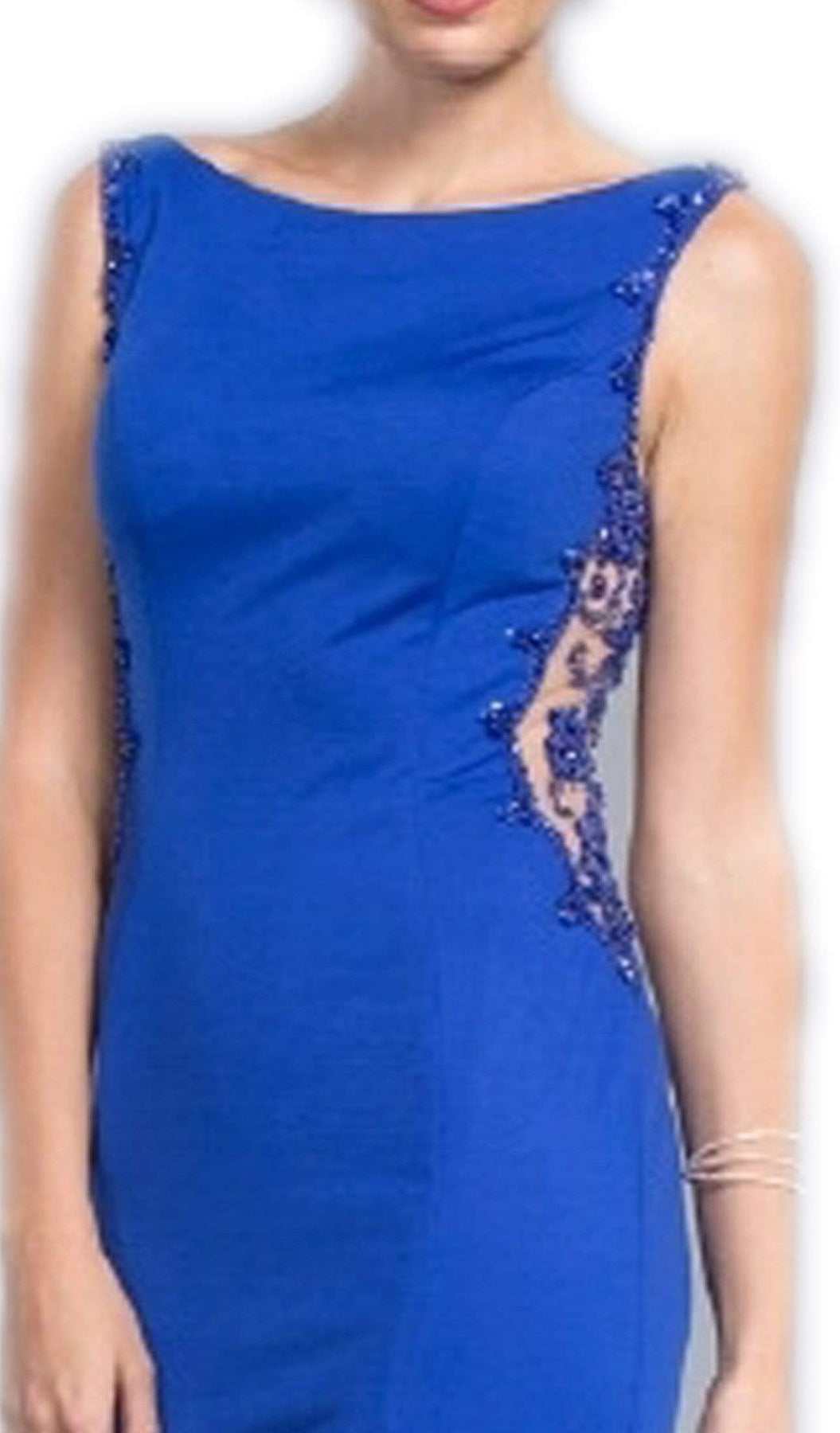 Beaded Bateau Sheath Prom Dress Dress