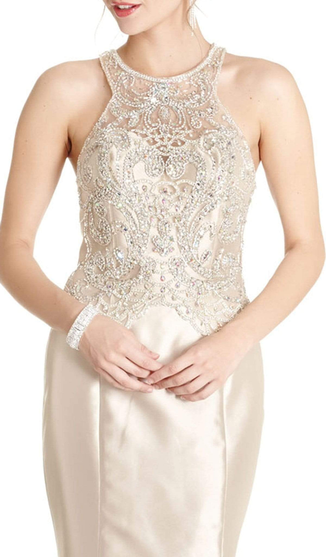 Bedazzled Halter Mermaid Evening Dress Evening Dresses
