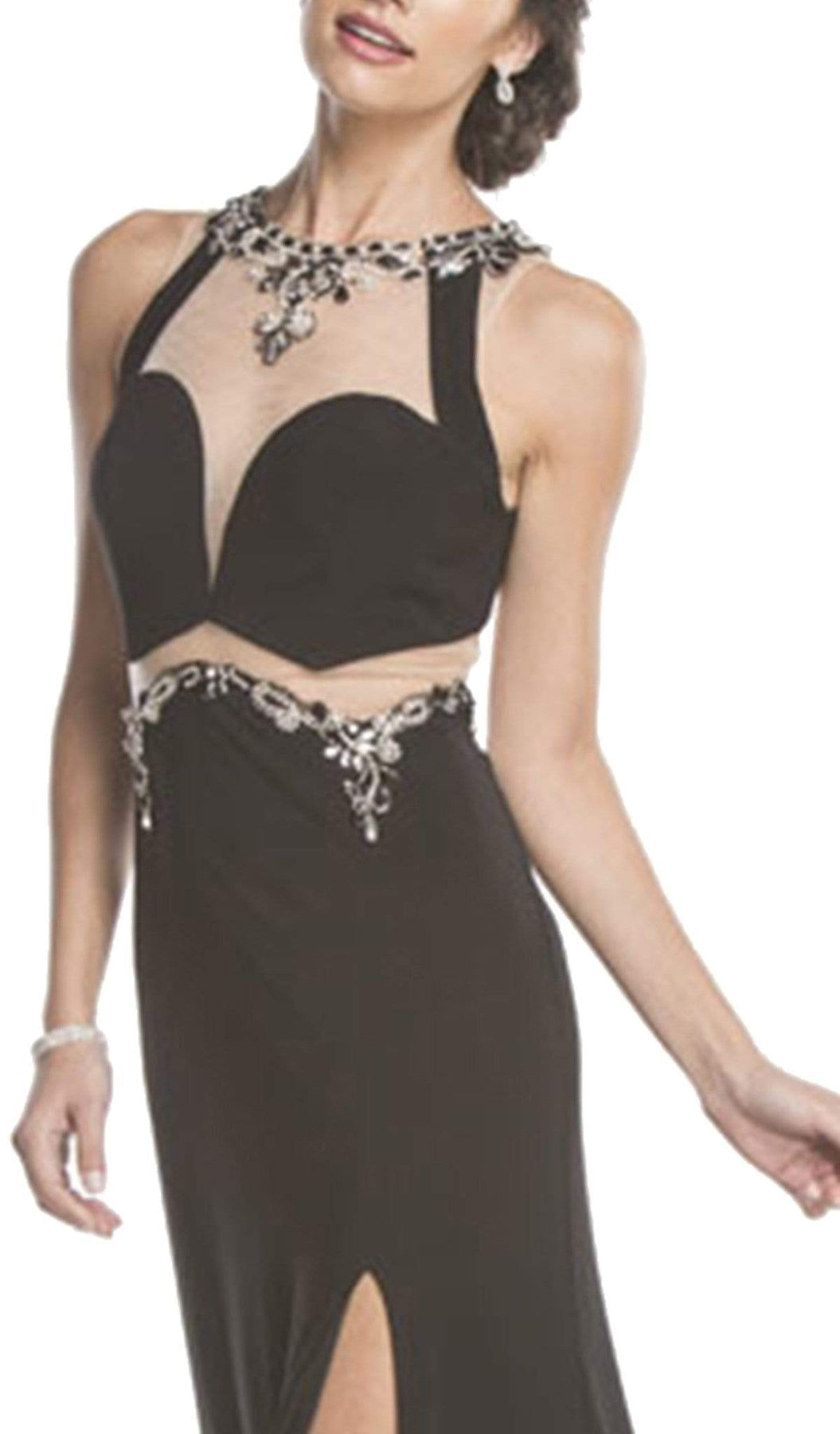 Bedazzled Halter Sheath Prom Dress Dress