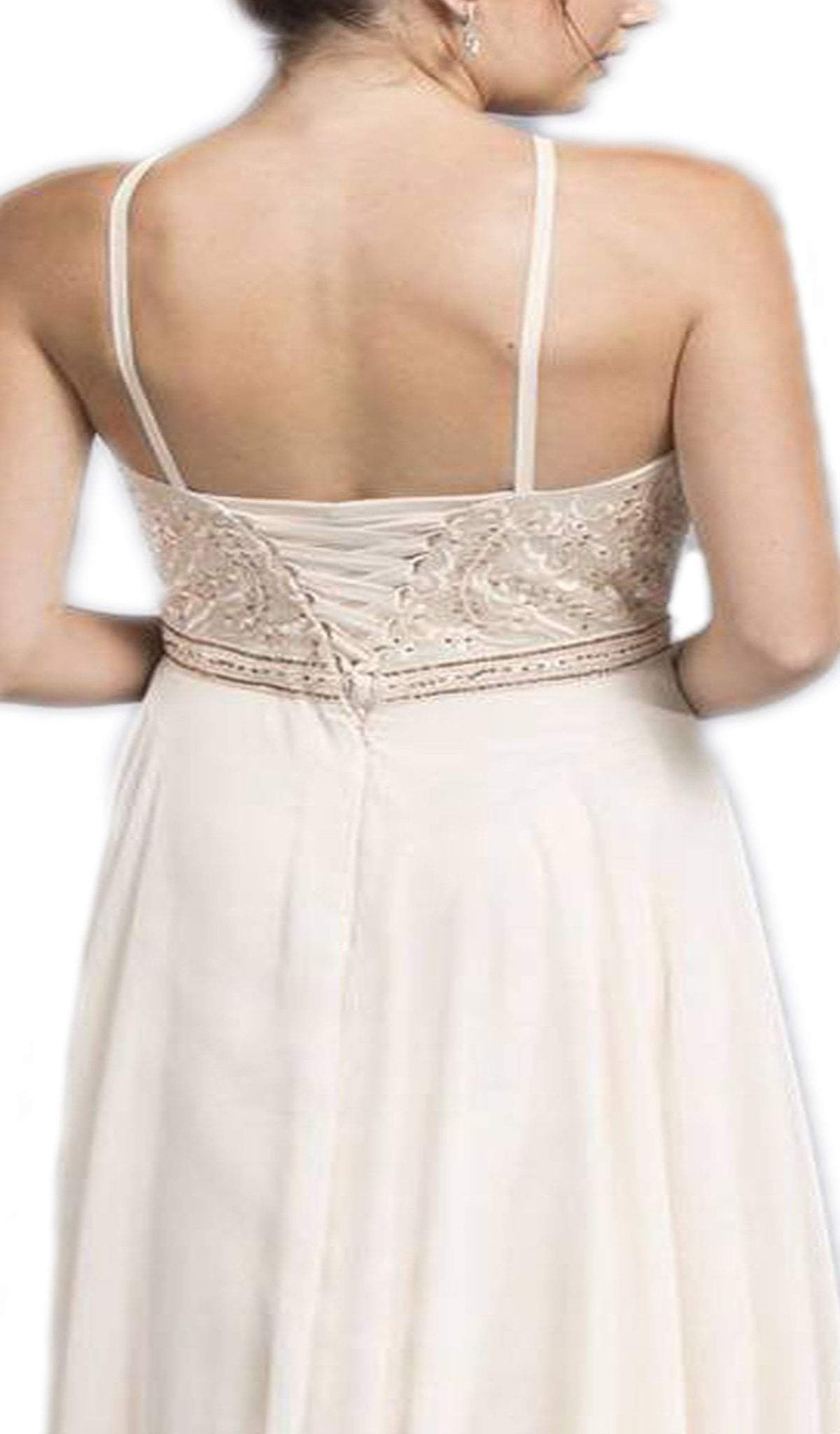 Bedazzled Illusion Halter A-line Evening Dress Evening Dresses