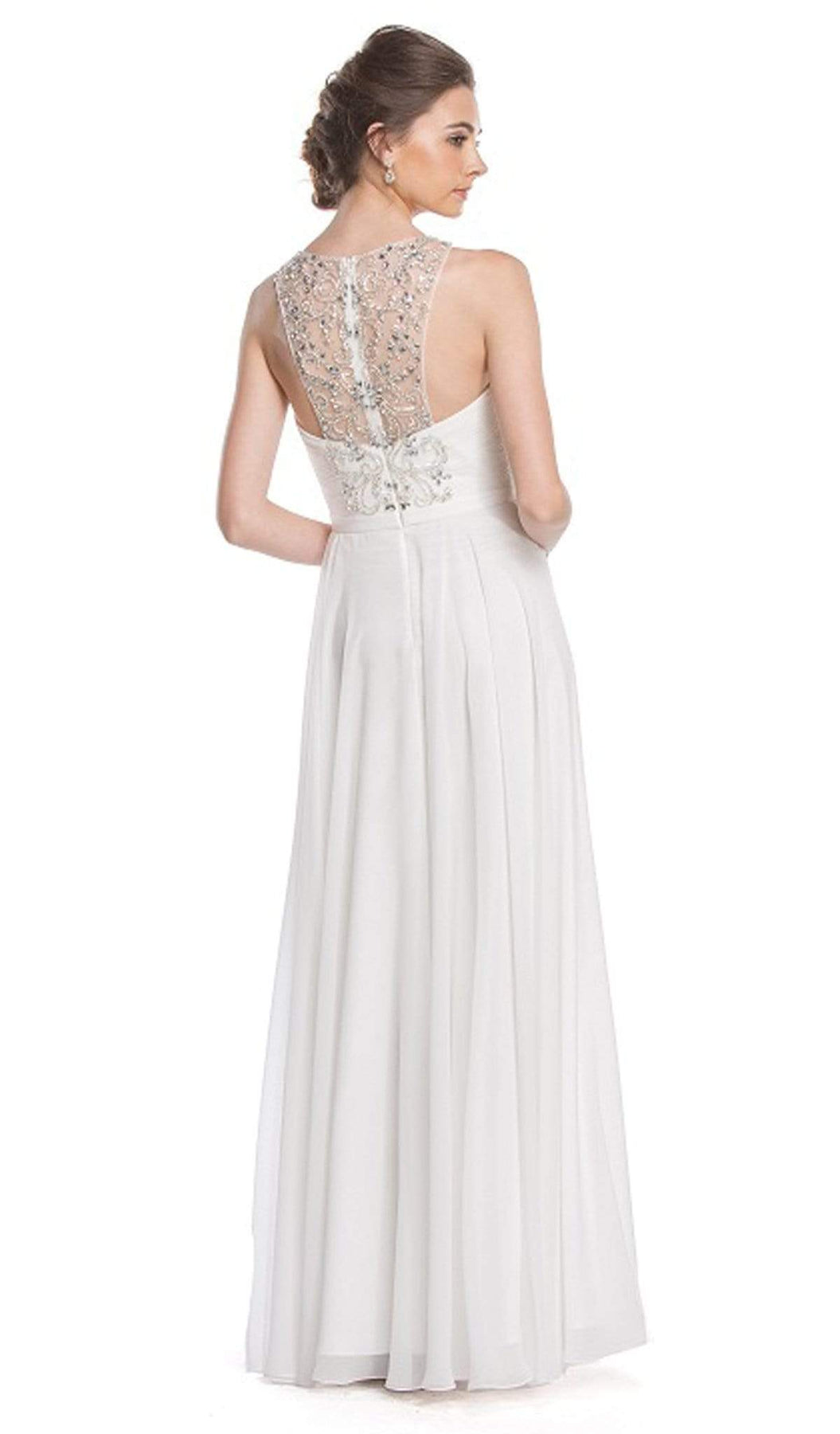 Bedazzled Illusion Halter Neck Prom Dress Prom Dresses