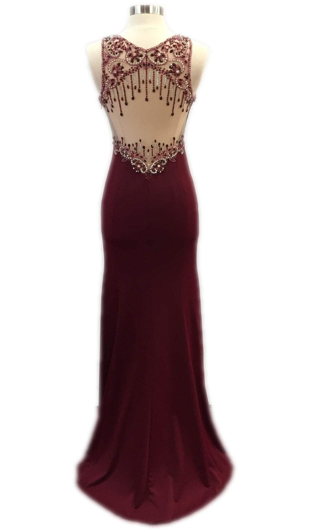 Bejeweled Sheath Prom Dress With Train Dress