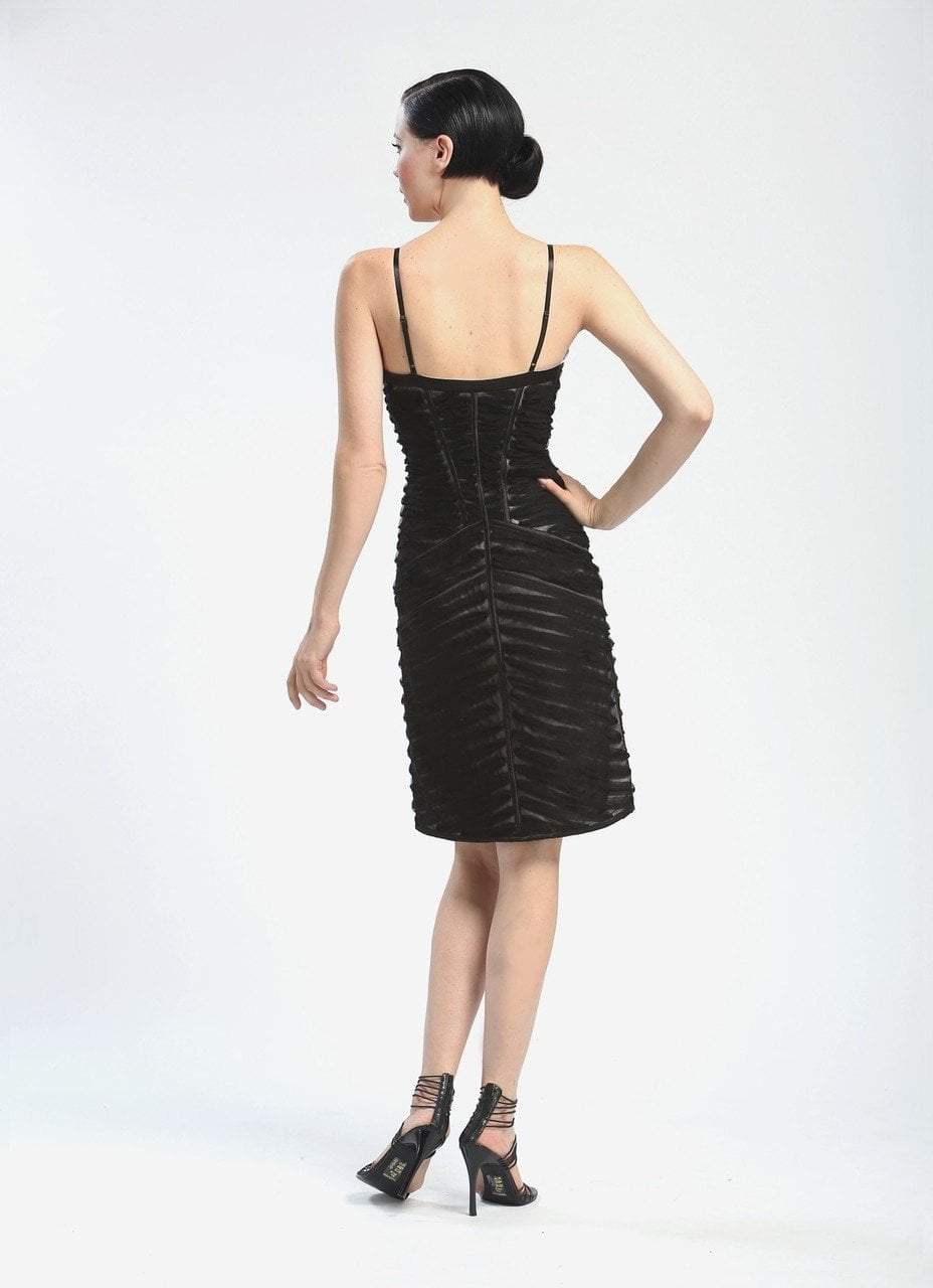 Sue Wong - C4236 Spaghetti Straps Sheath Cocktail Dress in Black