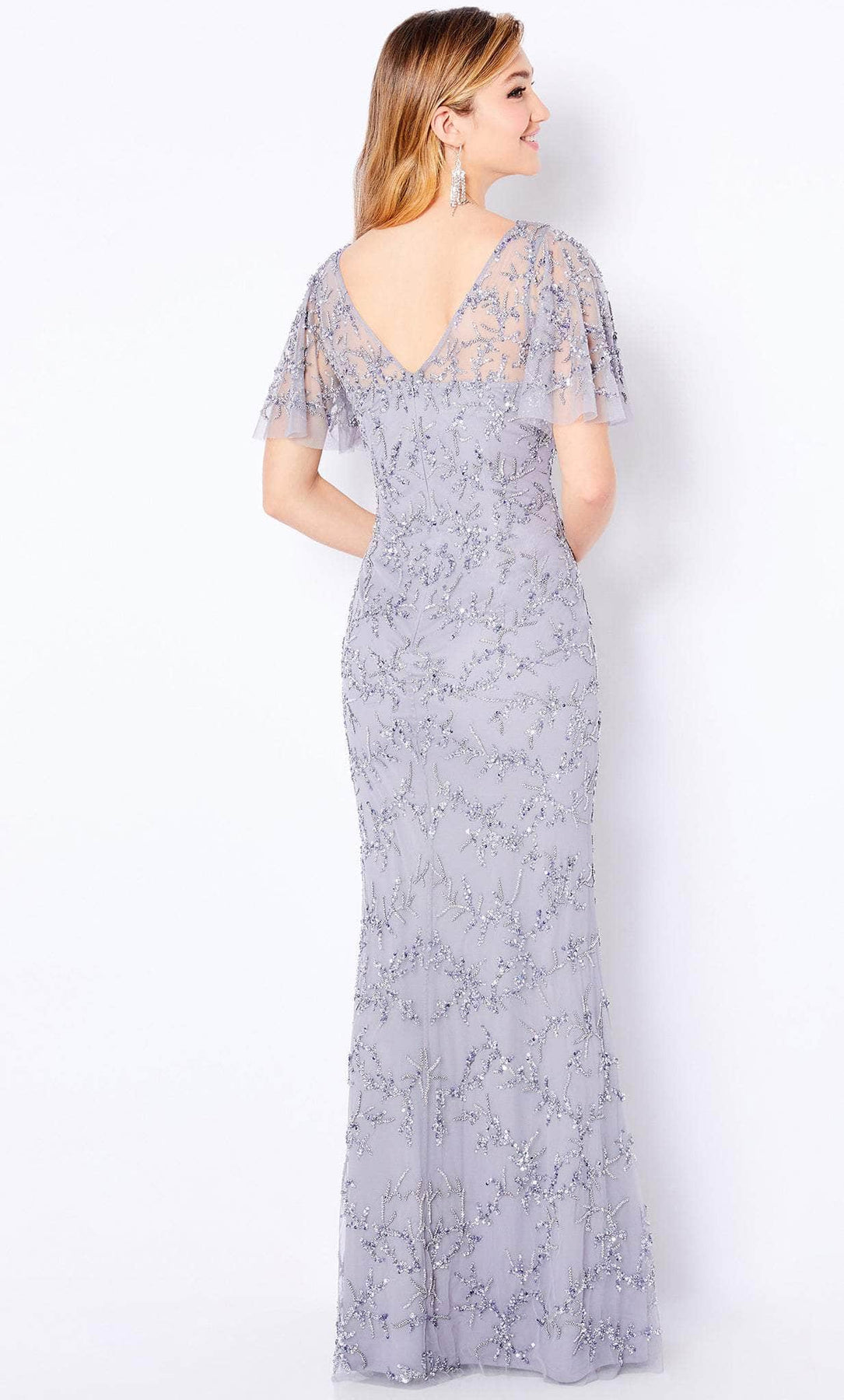 Cameron Blake 221681W - Beaded Tulle Gown