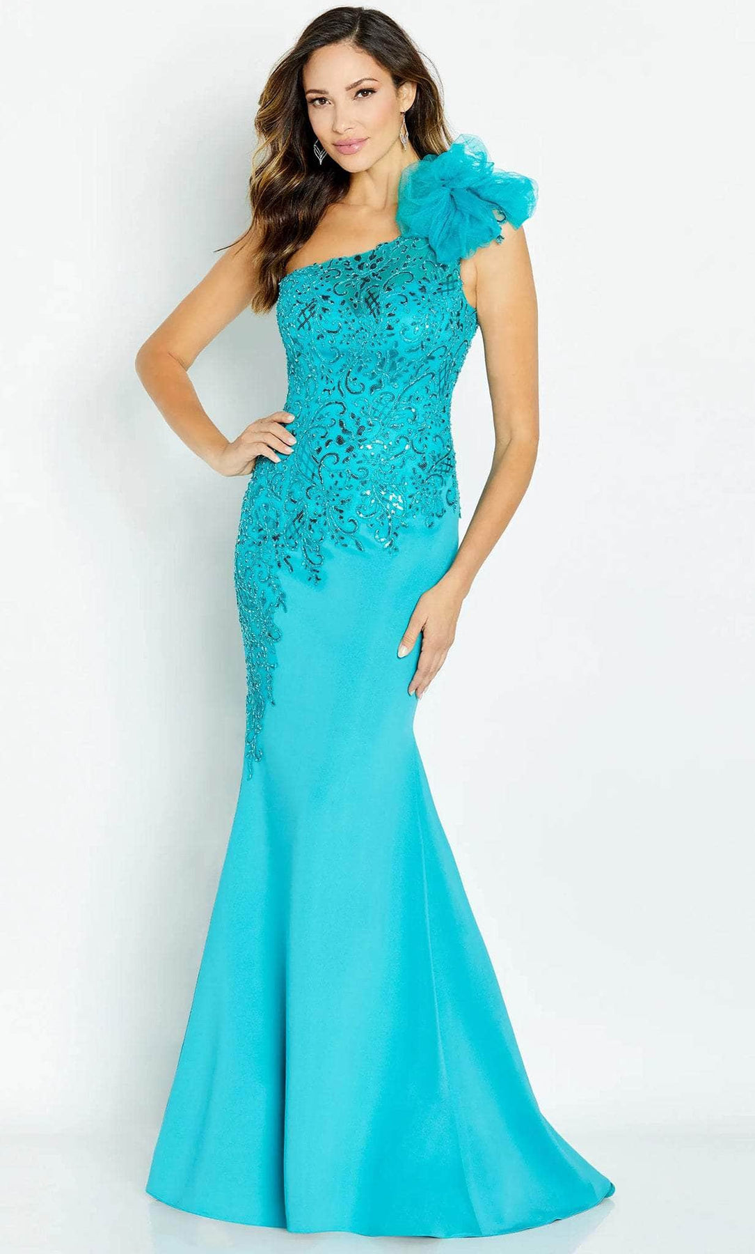 Cameron Blake CB132 - Asymmetrical Neck Gown