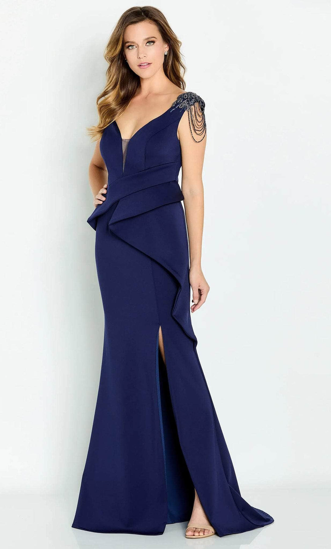 Cameron Blake CB139 - Asymmetrical Waist Gown