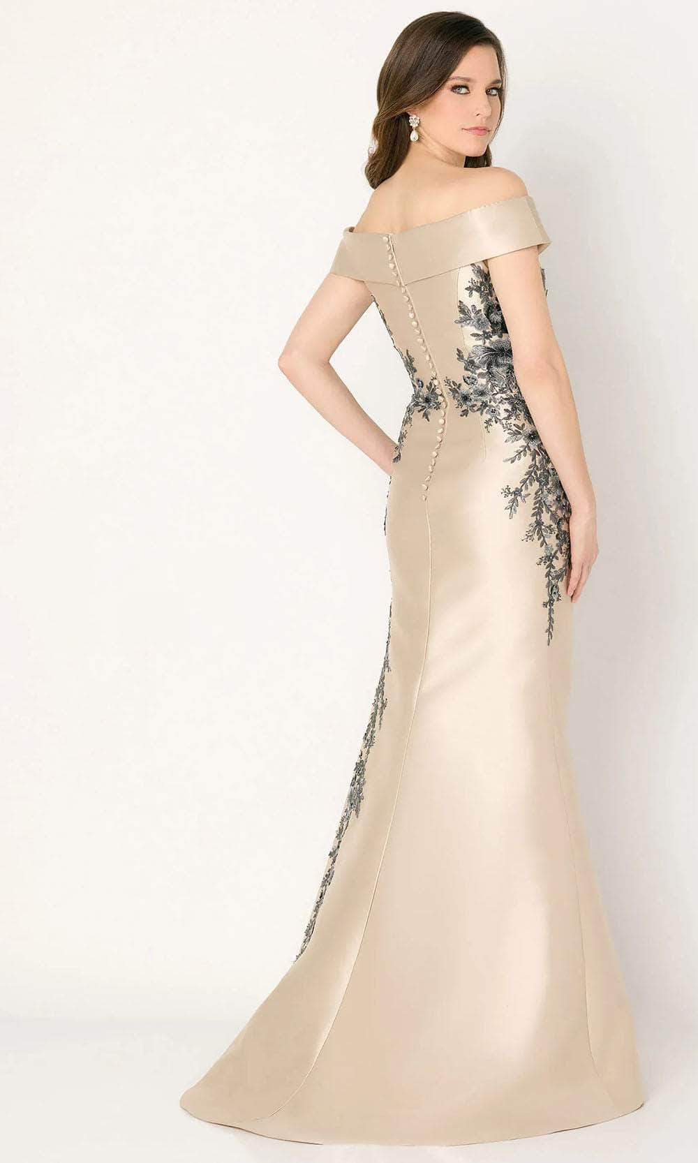 Cameron Blake CB777 - Embroidered Off Shoulder Evening Dress Evening Dresses