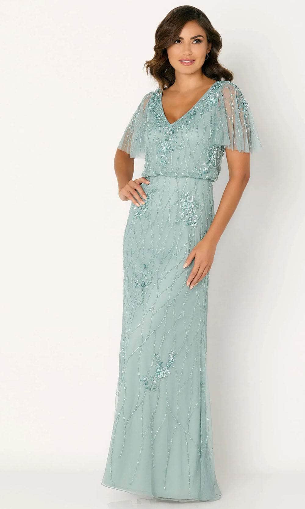 Cameron Blake CB780 - Flutter Sleeve Blouson Evening Dress Evening Dresses