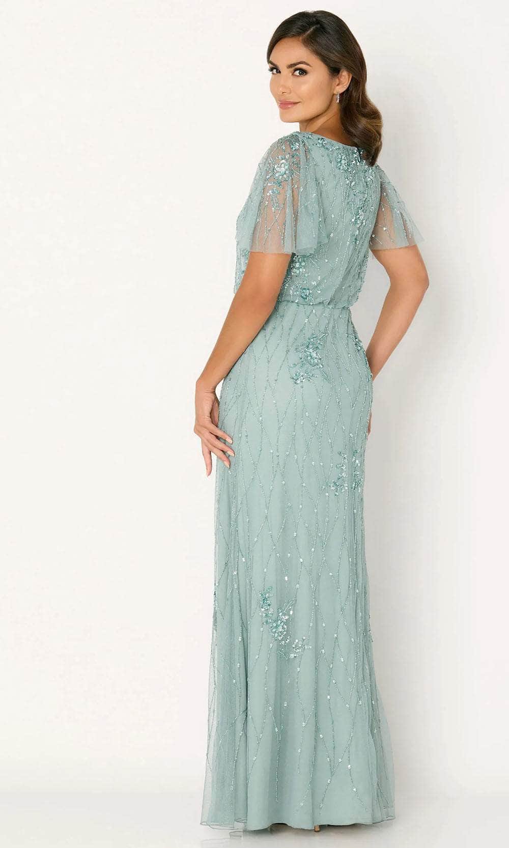 Cameron Blake CB780 - Flutter Sleeve Blouson Evening Dress Evening Dresses