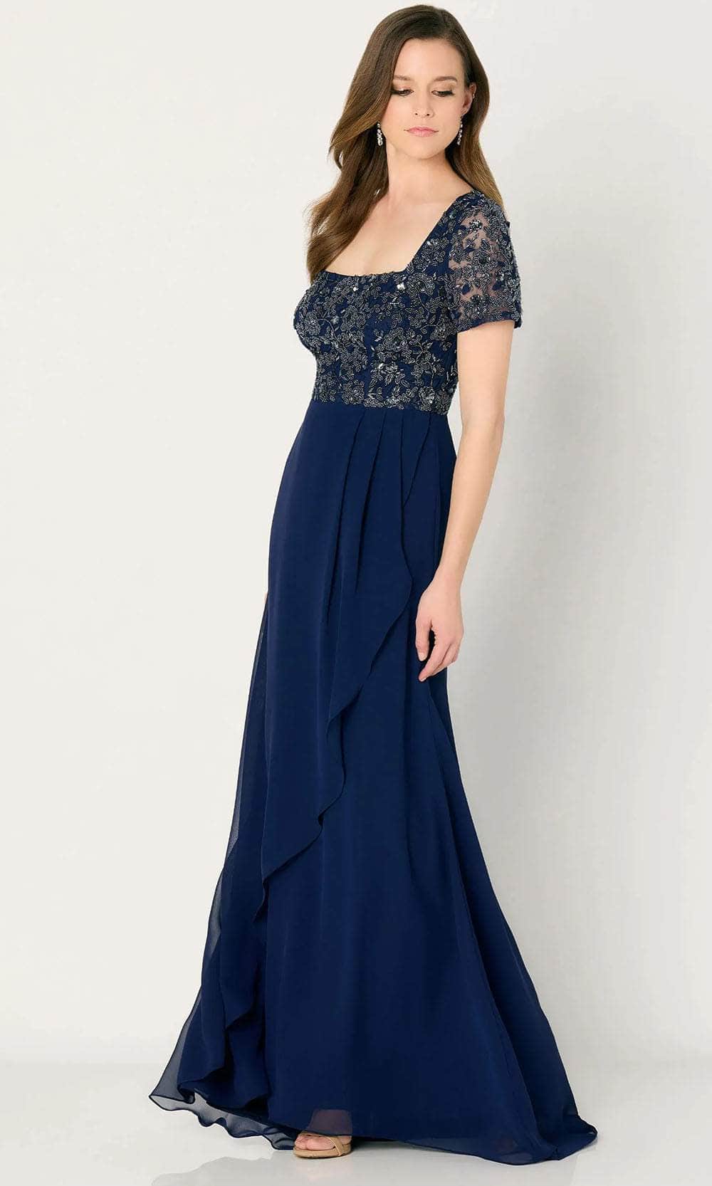 Cameron Blake CB794 - Embroidered Square Neck Evening Dress Evening Dresses