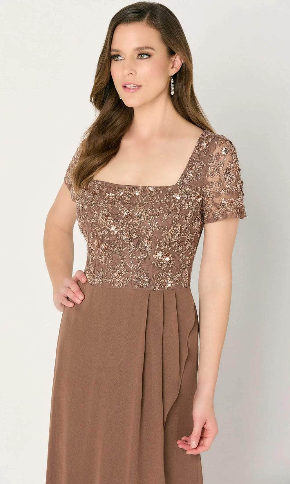 Cameron Blake CB794 - Embroidered Square Neck Evening Dress Evening Dresses