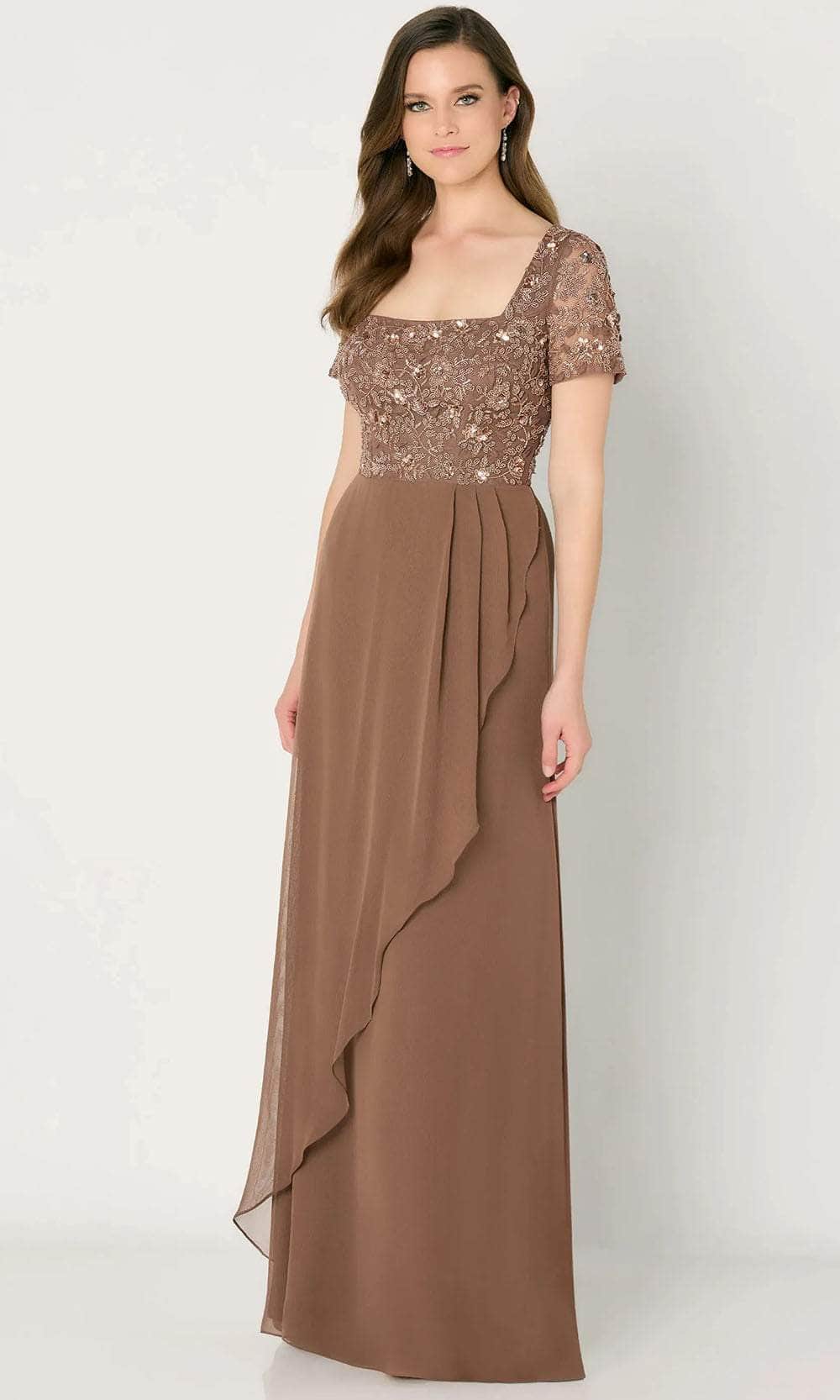 Cameron Blake CB794 - Embroidered Square Neck Evening Dress Evening Dresses