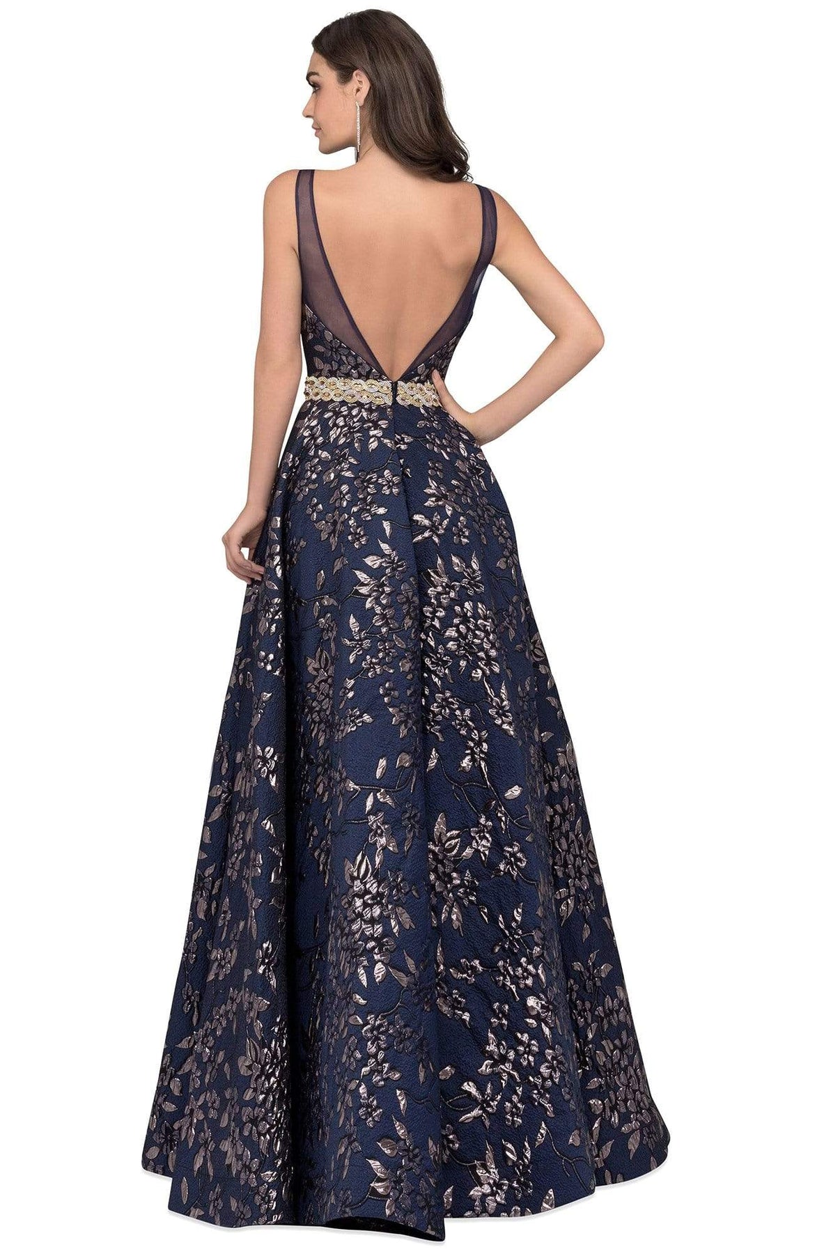 Cecilia Couture - 1456 Illusion Bateau Printed A-line Gown Pageant Dresses