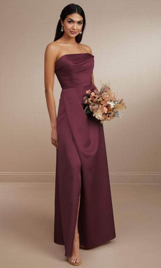 Christina Wu Celebration 22173 - Long Satin A-line Dress - Strapless, Asymmetrical Pleated Bodice, Box Pleated Wrap Front Skirt, Side Pockets ADASA Christina Wu Celebration 22173 - Long Satin A-line Dress - Strapless, Asymmetrical Pleated Bodice, Box Pleated Wrap Front Skirt, Side Pockets ADASA