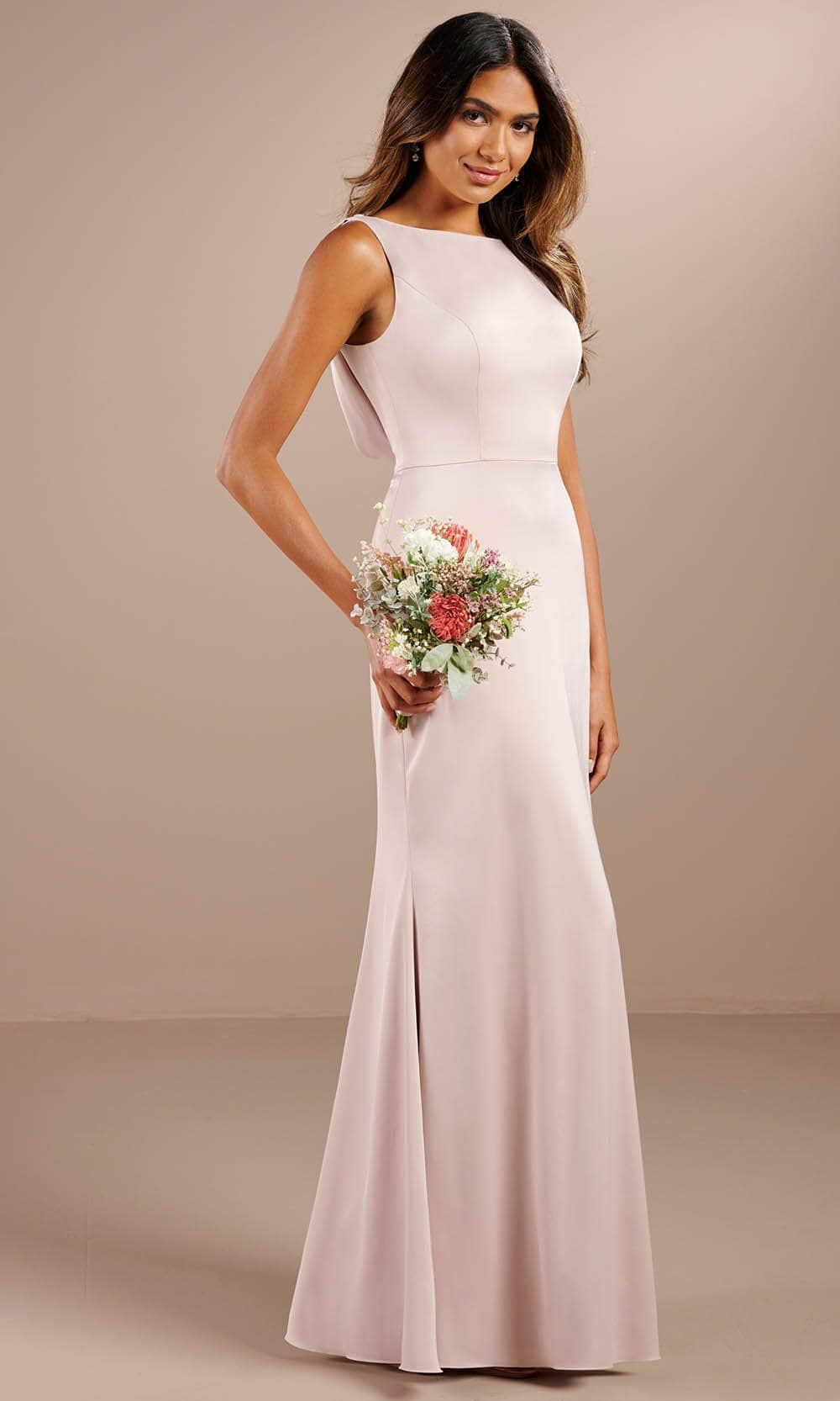 Christina Wu Celebration 22202 - Long Matte Charmeuse Sheath Dress - Sleeveless, Draped Cowl Back, Seams, Back Zipper Closure ADASA Christina Wu Celebration 22202 - Long Matte Charmeuse Sheath Dress - Sleeveless, Draped Cowl Back, Seams, Back Zipper Closure ADASA