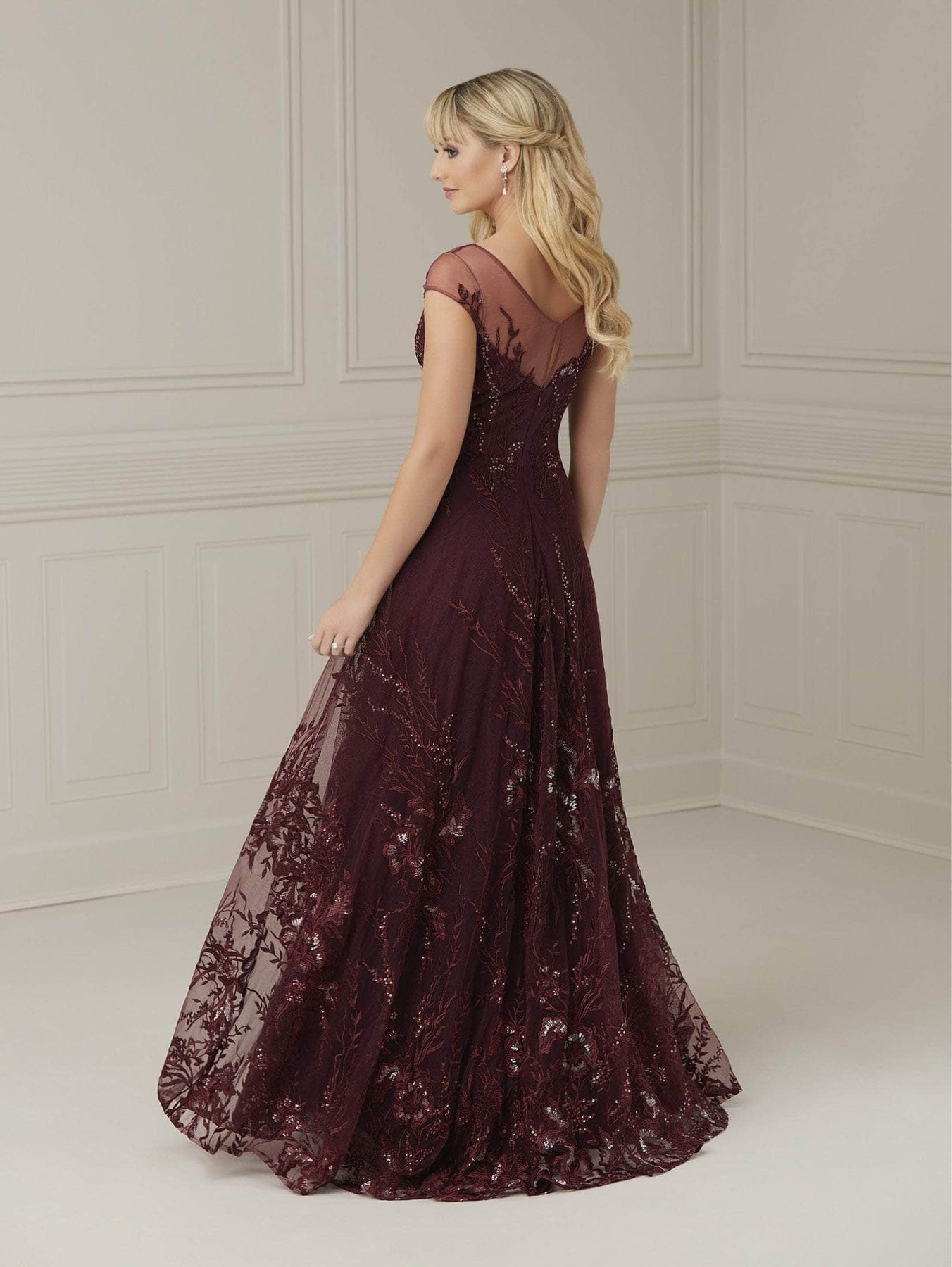 Christina Wu Elegance 17105 - Illusion V-Neck Lace Evening Dress Special Occasion Dress