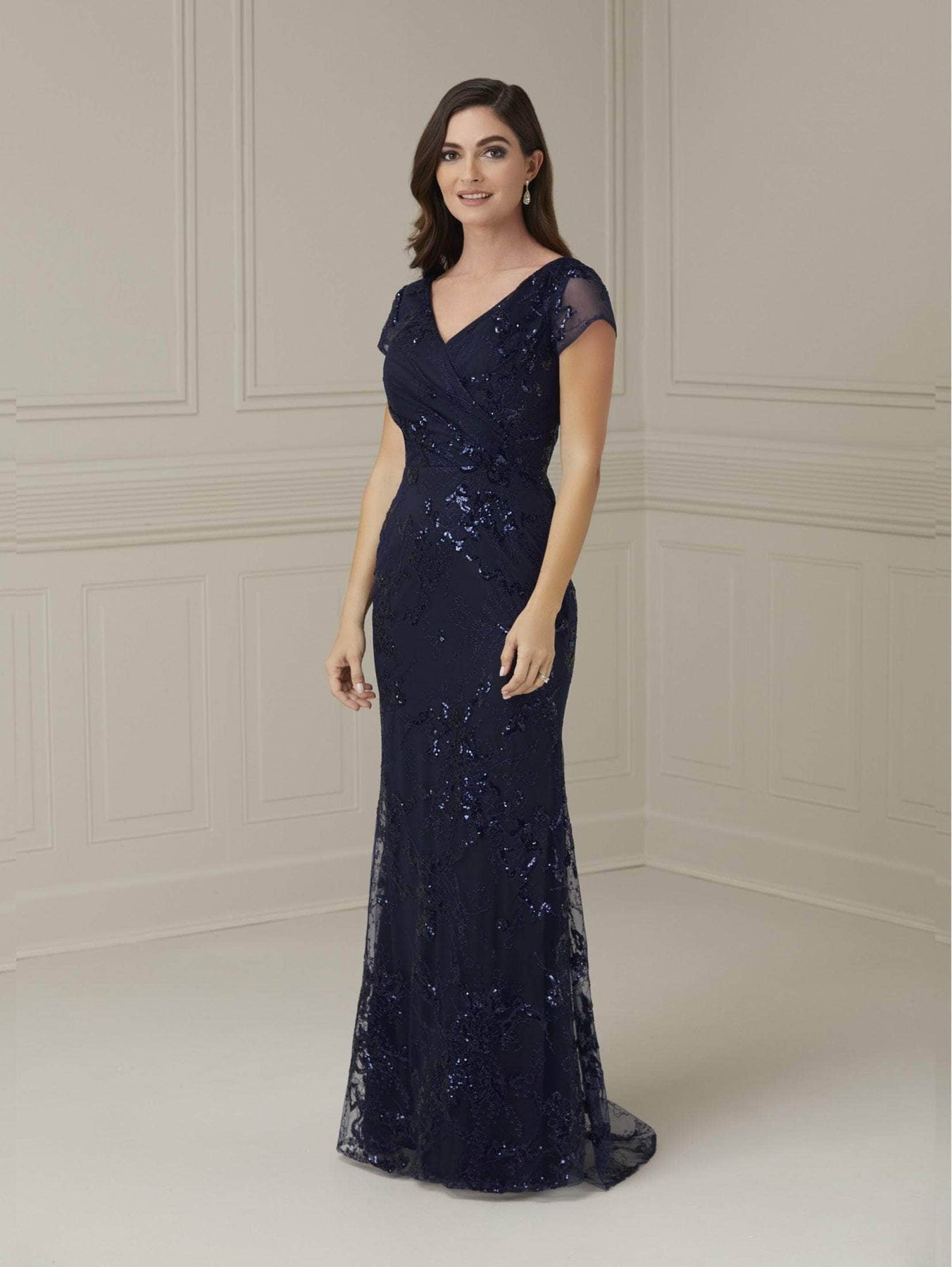 Christina Wu Elegance 17107 - Sequin Lace Sheath Evening Dress Special Occasion Dress
