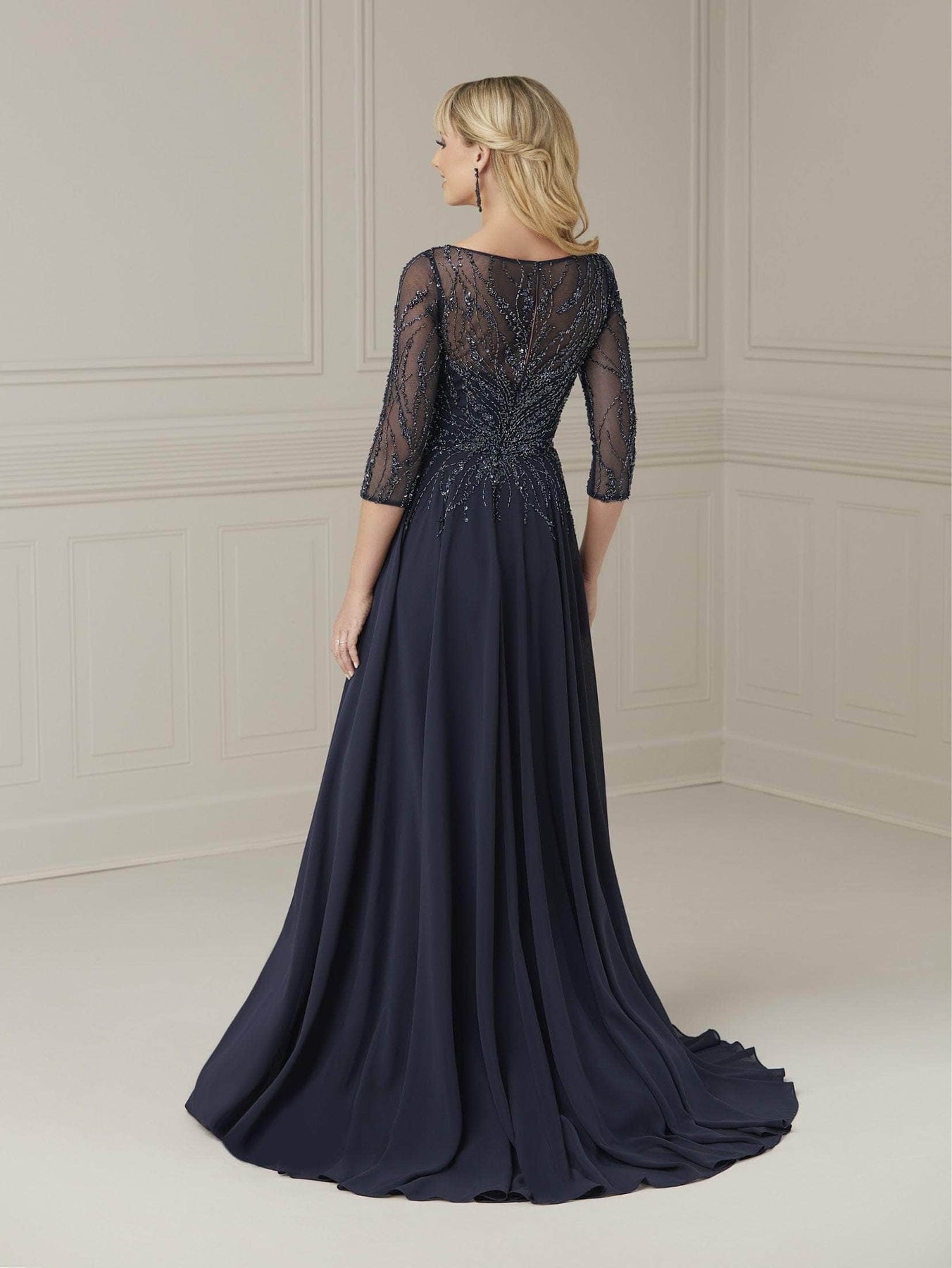 Christina Wu Elegance 17109 - Quarter Sleeve Beaded Evening Dress Special Occasion Dress
