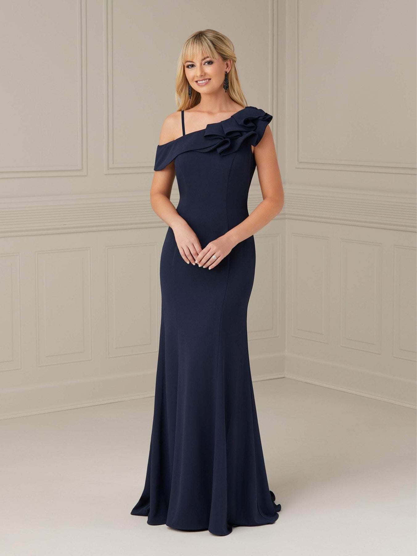 Christina Wu Elegance 17111 - Ruffle One Shoulder Evening Dress Special Occasion Dress