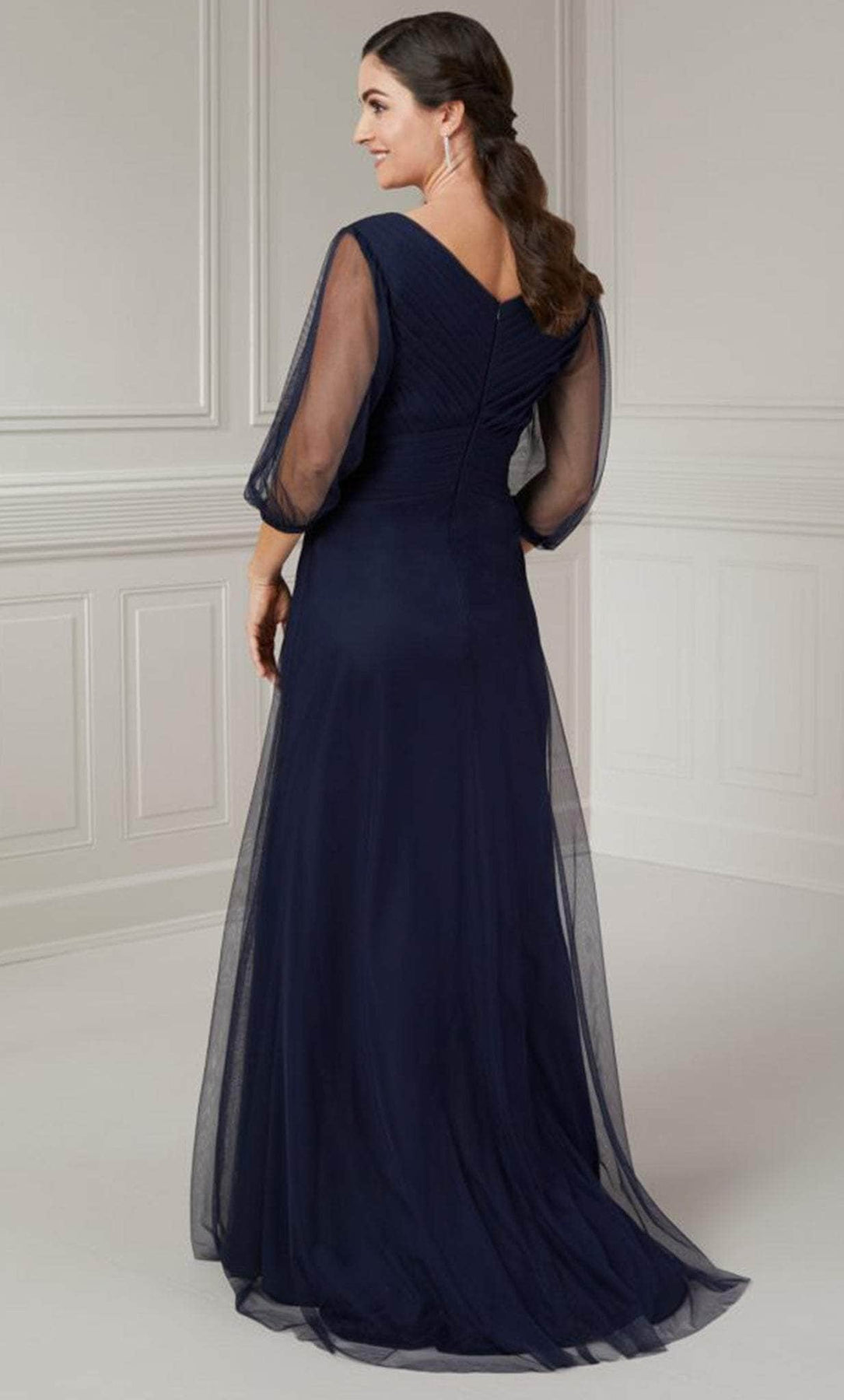 Christina Wu Elegance 17125 - Pleated Deep V-Neck Evening Gown Winter Formals and Balls
