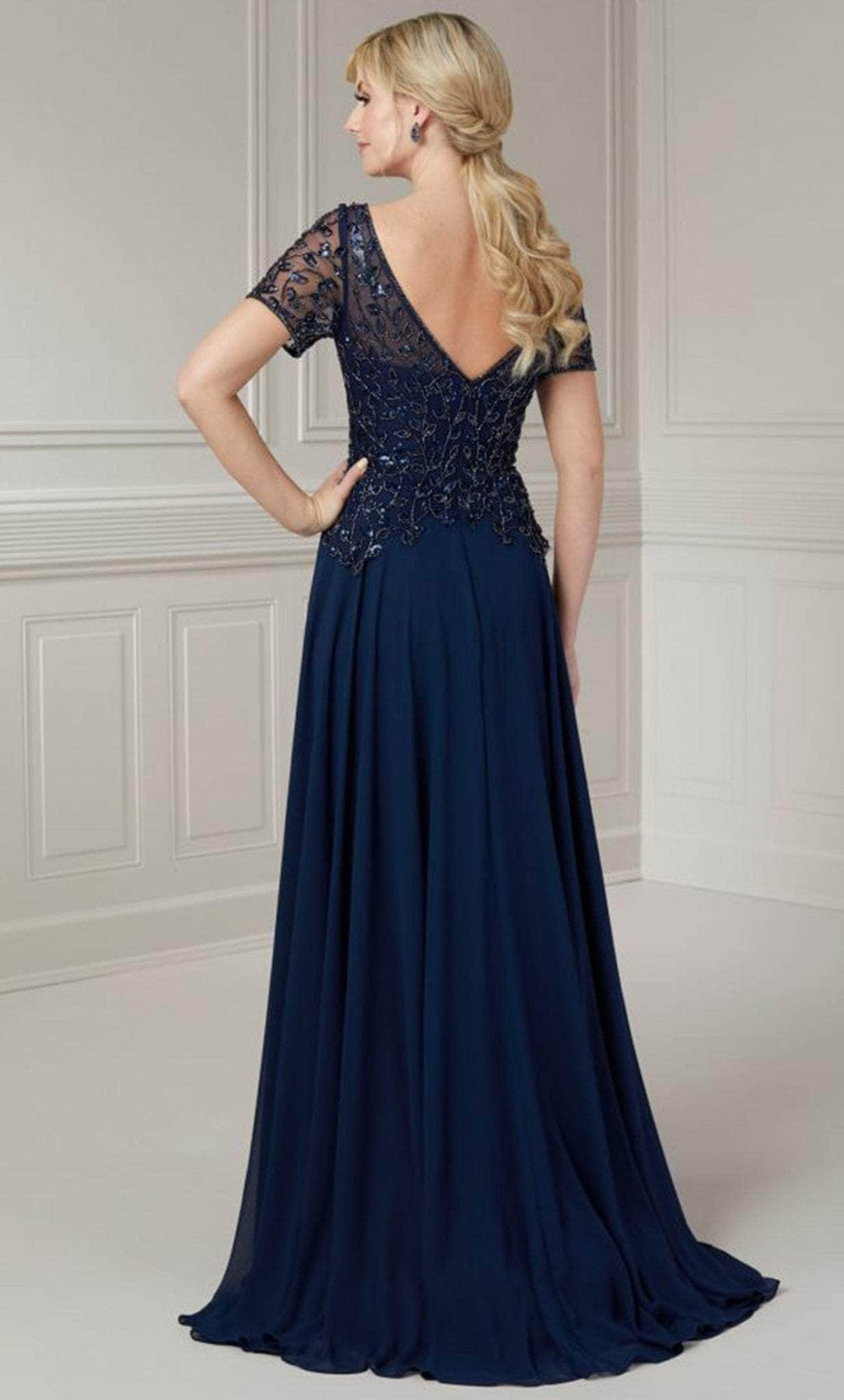 Christina Wu Elegance 17126 - Beaded Foliage V-Neck Evening Gown Evening Dresses