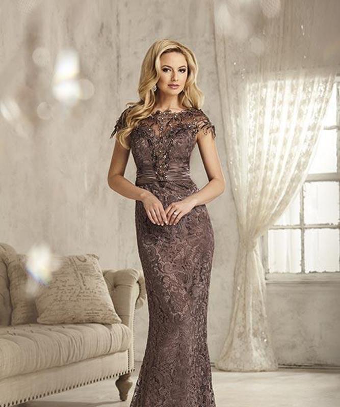 Christina Wu Elegance - 20176 Illusion Neckline Lace Trumpet Gown CCSALE 14 / Raspberry