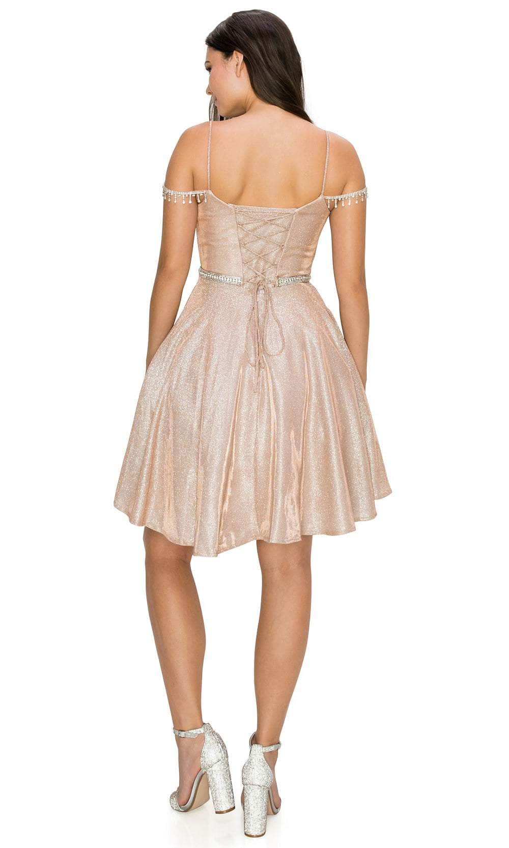 Cinderella Couture 8014J - Surplice V-Neck A-Line Cocktail Dress Special Occasion Dress