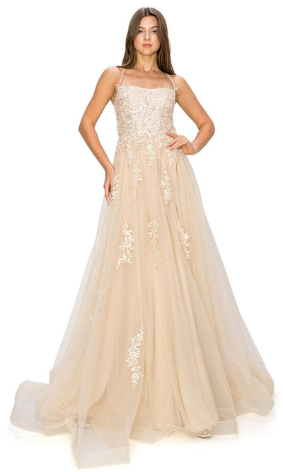 Cinderella Couture 8031J - Scoop A-Line Prom Gown Special Occasion Dress XS / Champagne