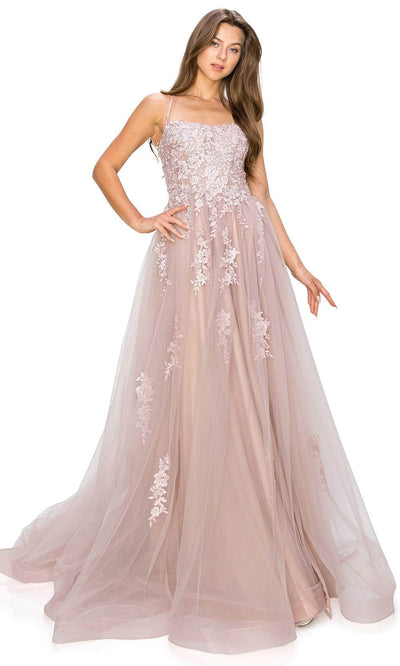 Cinderella Couture 8031J - Scoop A-Line Prom Gown Special Occasion Dress XS / Mauve