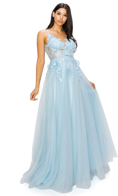 Cinderella Couture 8038J - Sleeveless V-Neck Dress Special Occasion Dress XS / Blue