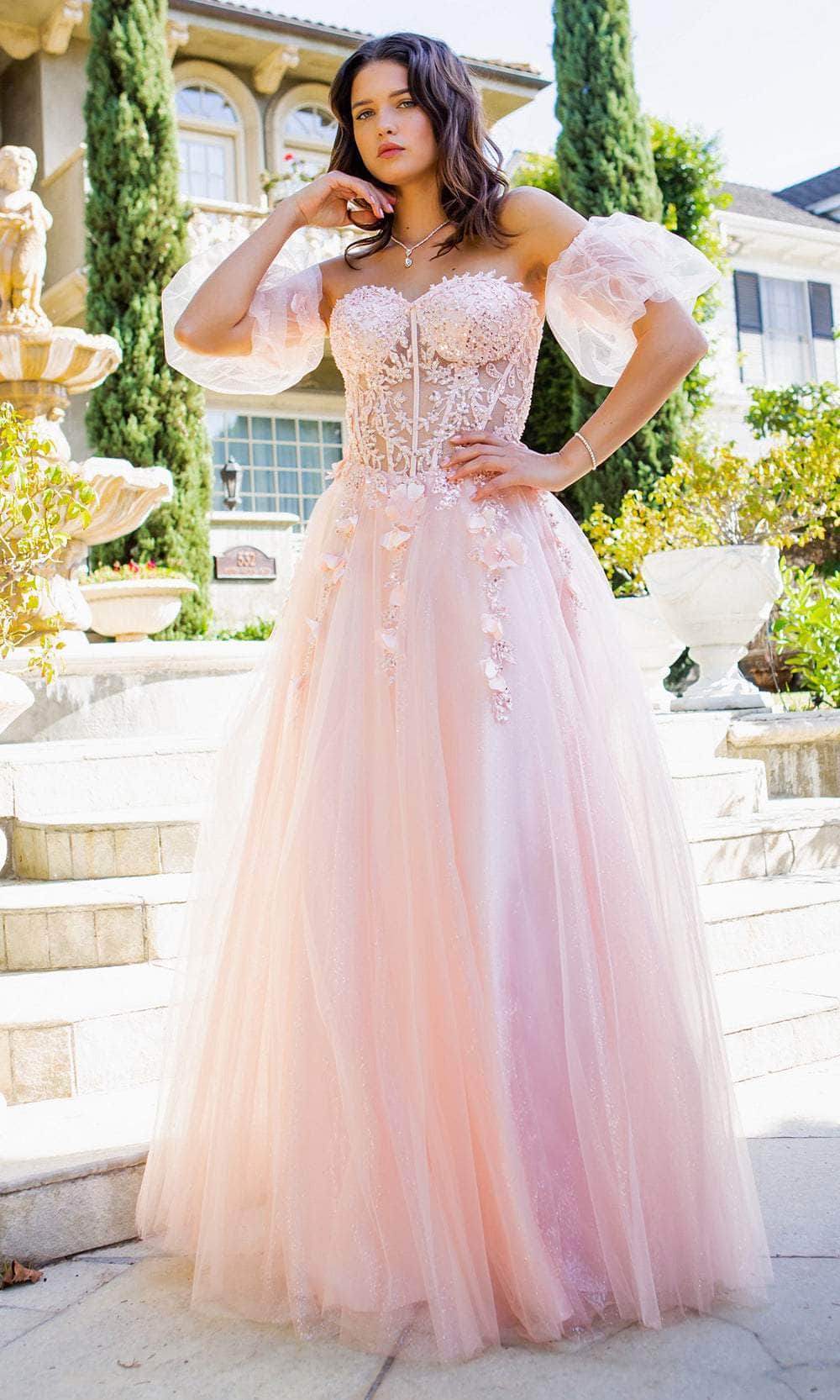 cinderella couture prom dresses Glitter Print Sweetheart Gown by Cinderella Couture 8043J S / Hunter Green