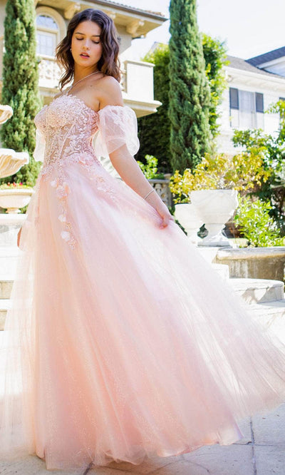 Cinderella Couture 8042J - Beaded Lace Appliqued Prom Gown Special Occasion Dress XS / Blush