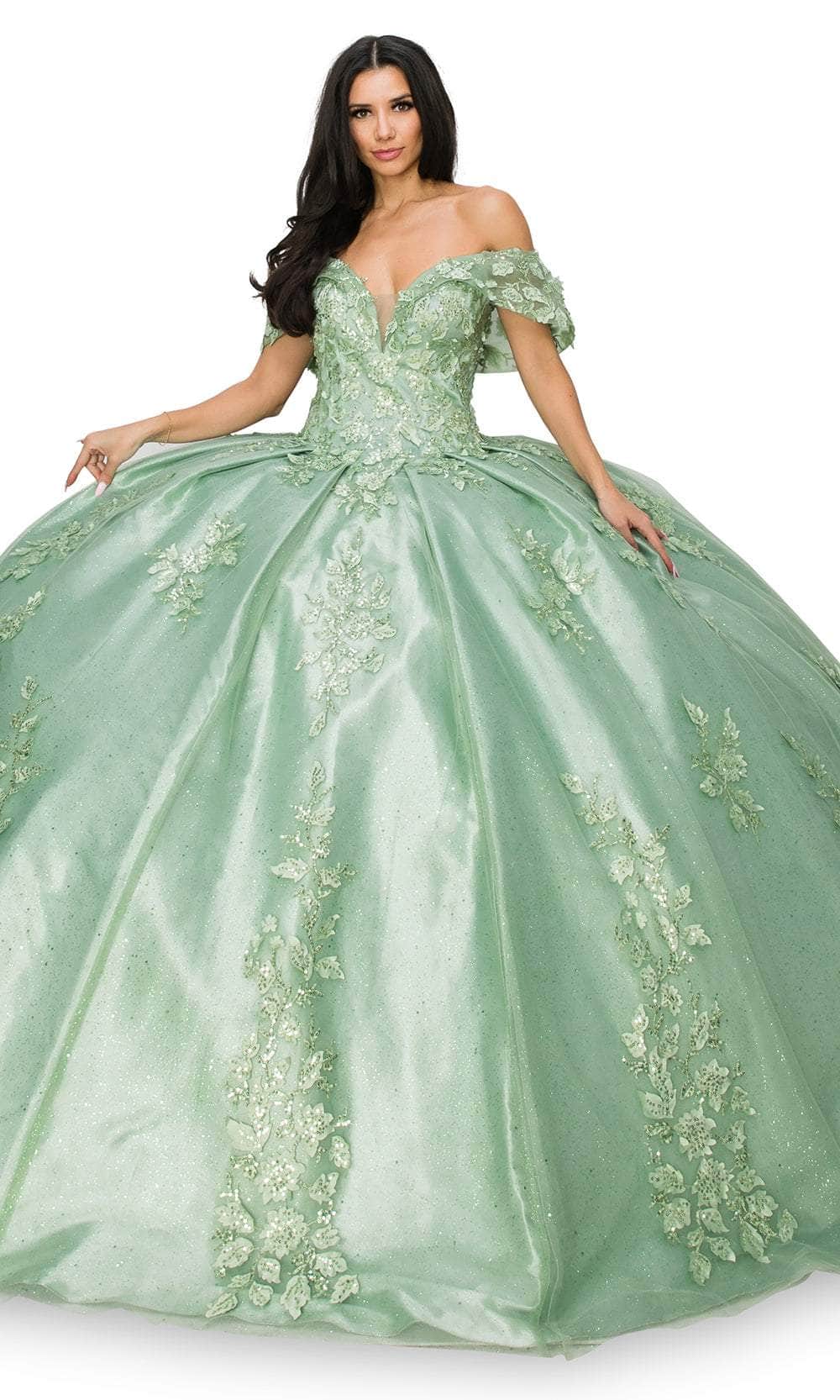 Cinderella Couture 8045J - Off Shoulder Sequin Lace Ballgown Special Occasion Dress