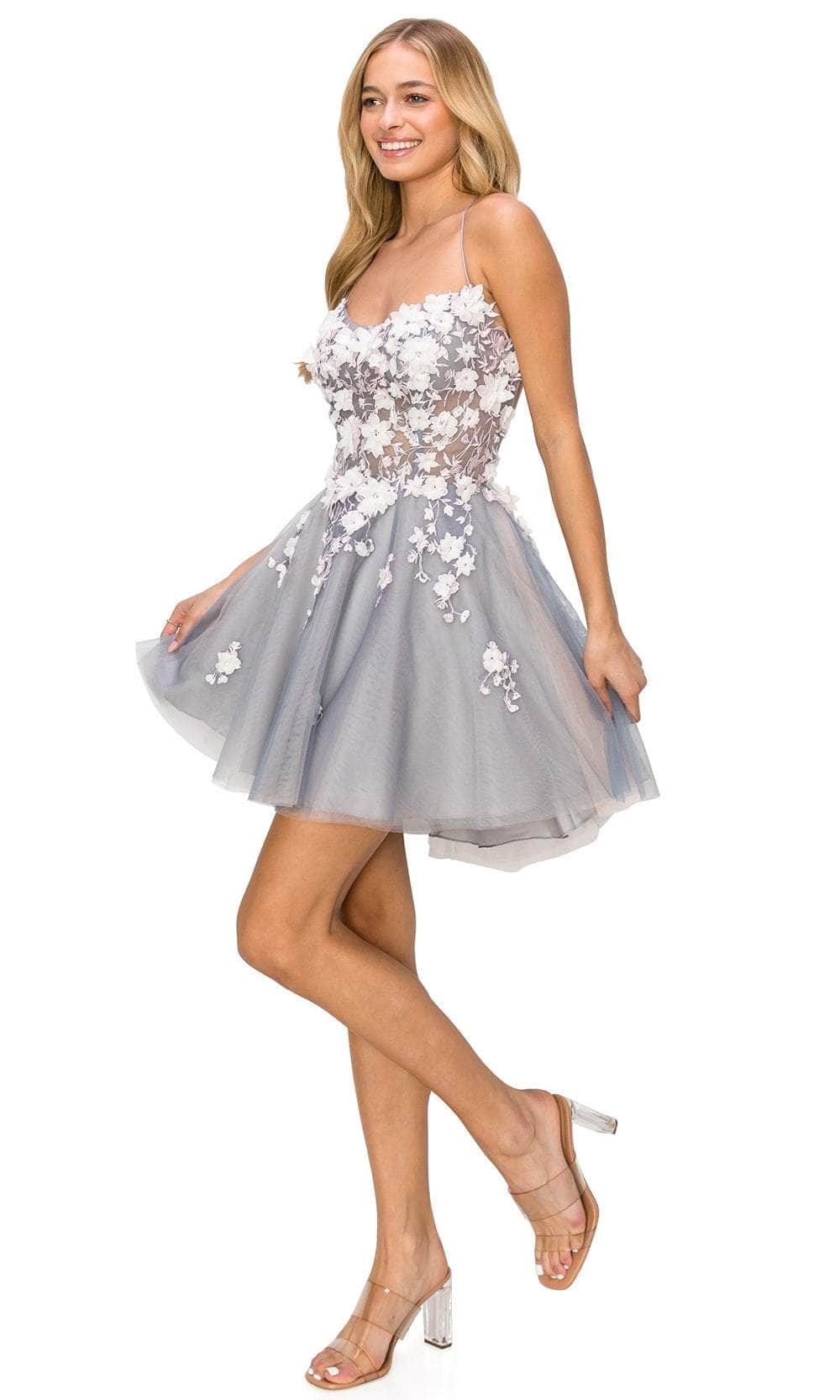 Cinderella Couture 8053J - 3D Floral Embellished A-line Dress Special Occasion Dress