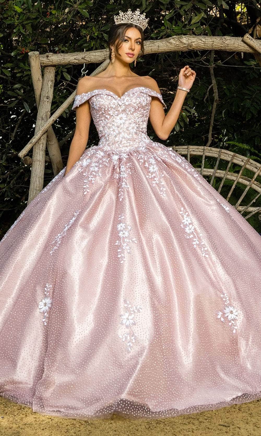 Cinderella Couture 8060J - Sweetheart Off-Shoulder Ballgown Special Occasion Dress XS / Dusty Rose